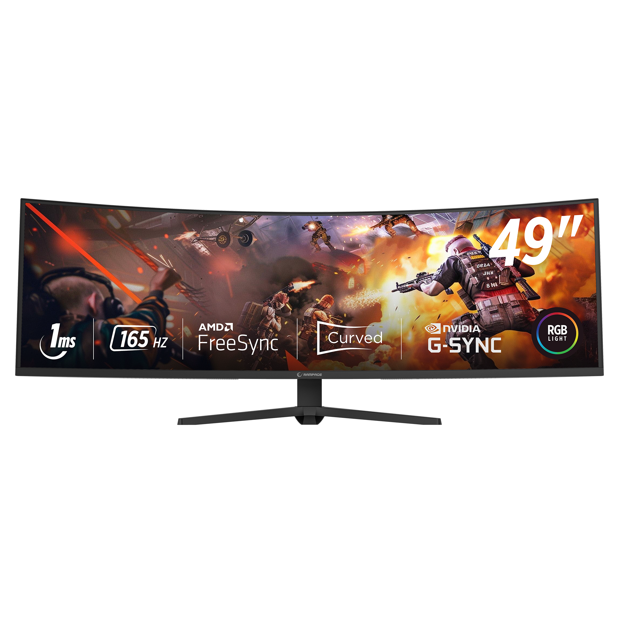 Cyclops CY49R165 49'' 165Hz Fast VA HDR G-Sync RGB PC Curved Gaming Monitor