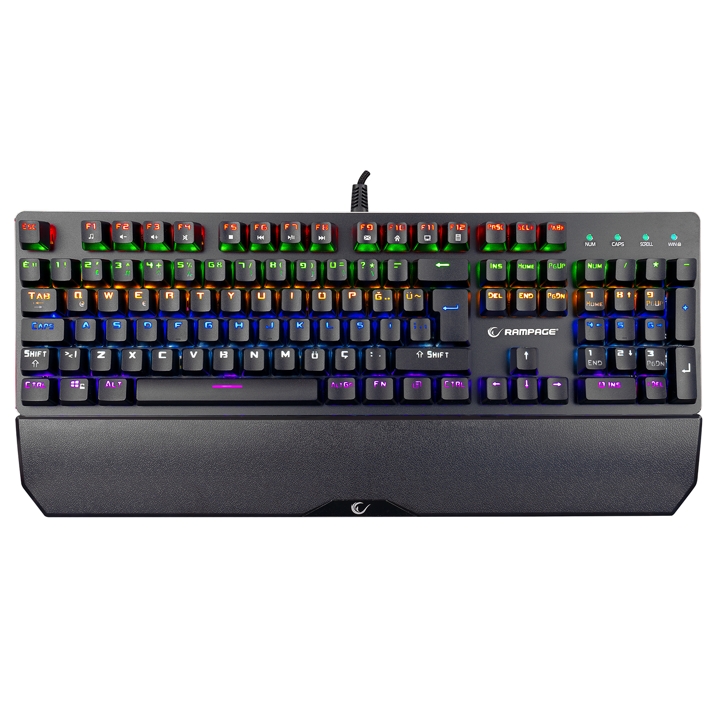 KB-R81 ROCKET Red Switch Gökkuşağı Ledli RGB Şeritli Metal Yüzey Mekanik Gaming Oyuncu Klavye - Rampage
