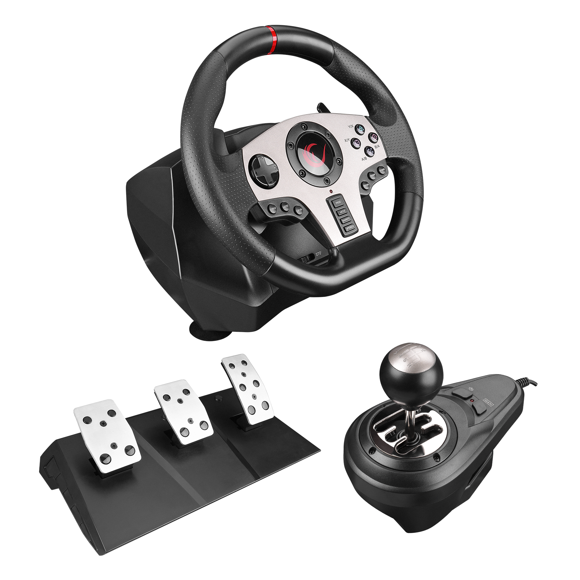 V902 PC - 3 Pedallı - El Vitesli Gaming Oyuncu Direksiyonu - Rampage
