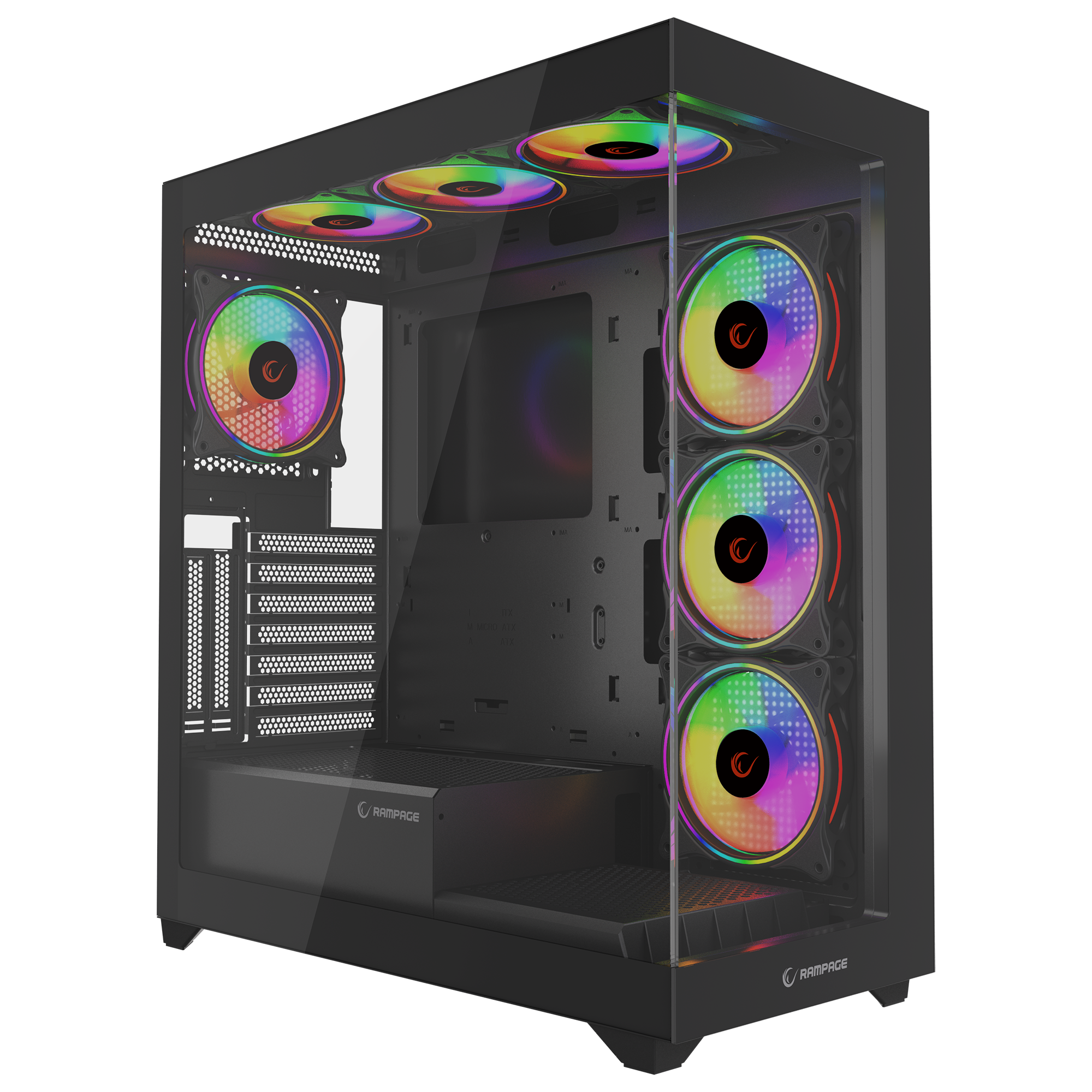 Hydra V3 Black 750W 80+ Bronze 7x12cm RGB Fan Atx Mid-T Oyuncu Kasası-Siyah