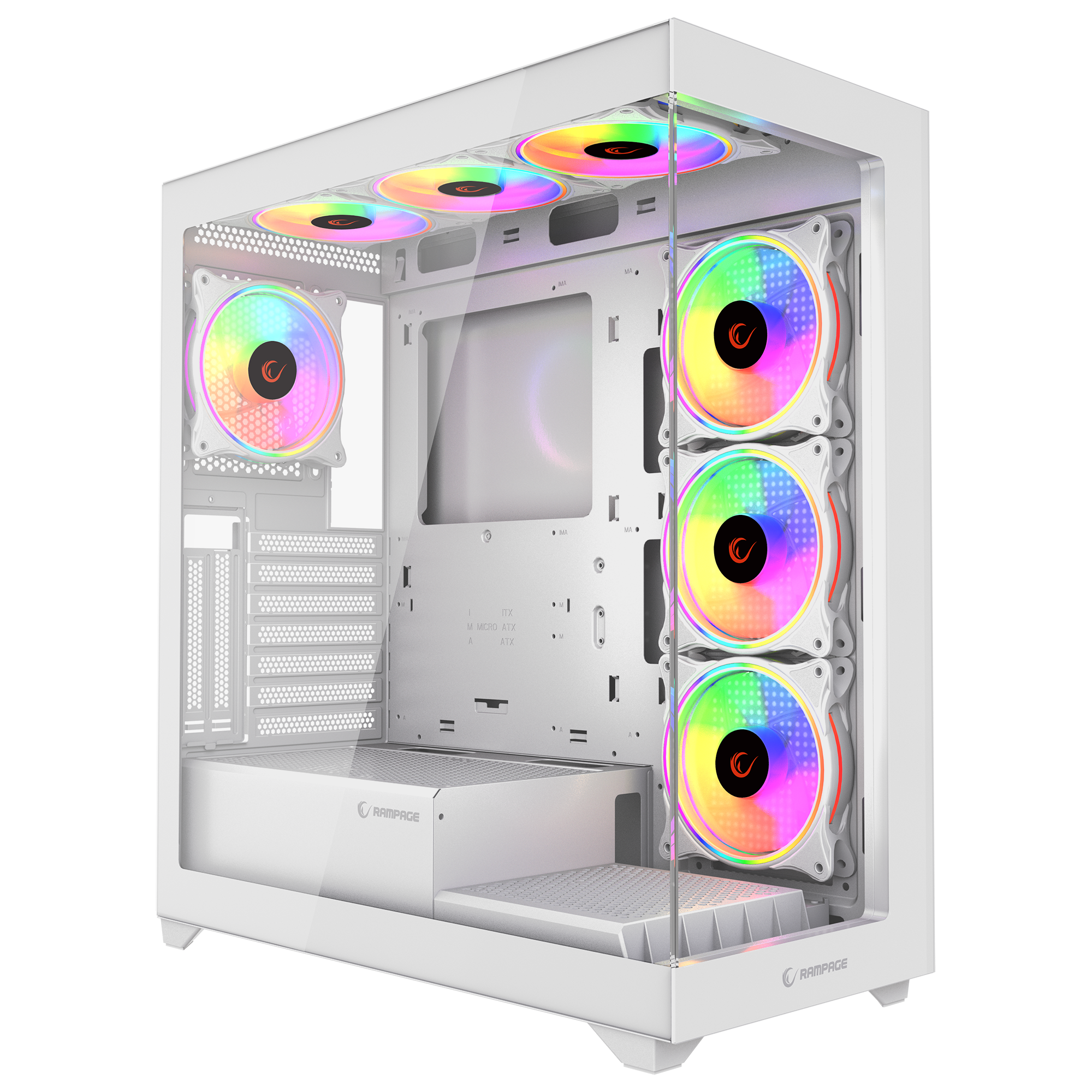 Hydra V3 White 750W 80+ Bronze 7x12cm RGB Fan Atx Mid-T Oyuncu Kasası-Beyaz