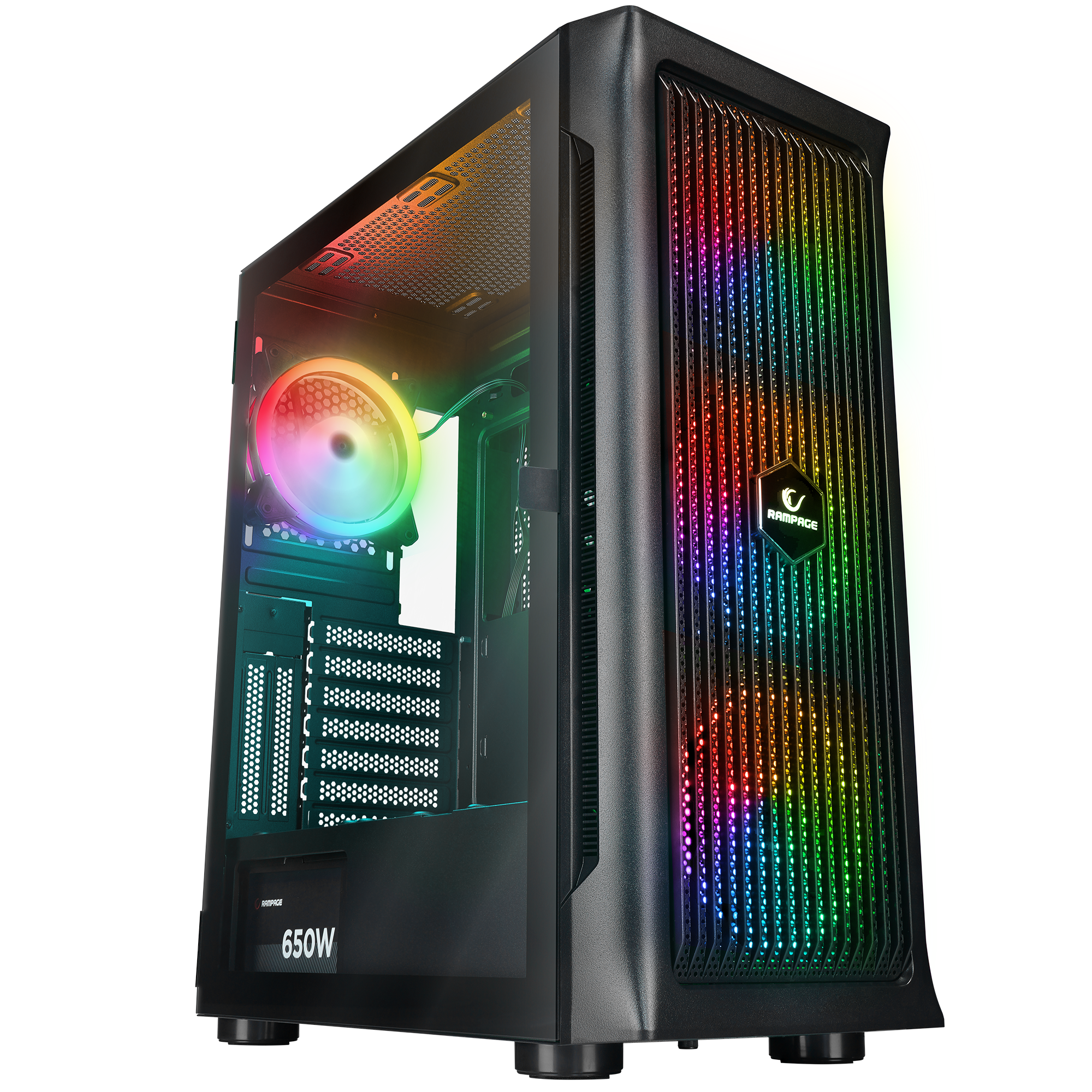 PROLIX Mesh 650W 80+ Siyah ATX Mid-T Gaming Oyuncu Kasası - Rampage