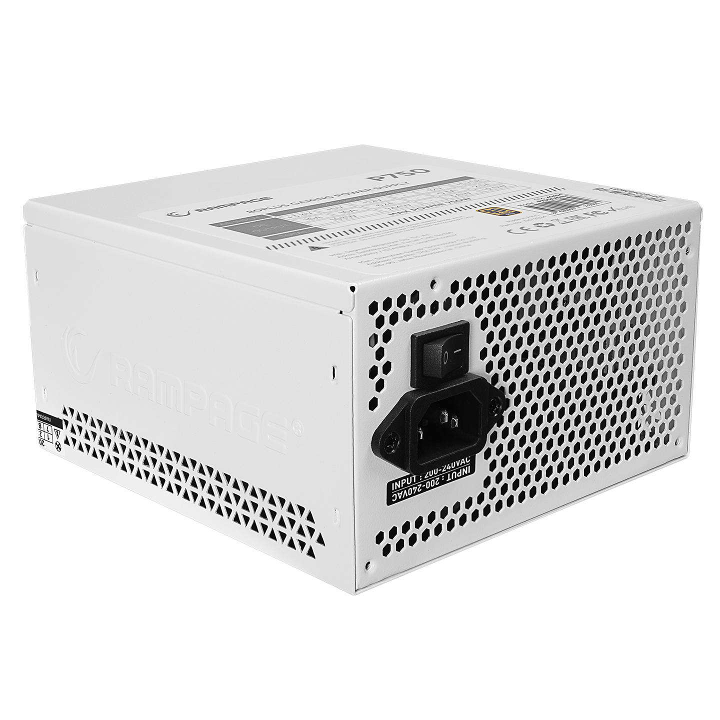 P750 750W 80+ GOLD APFC Beyaz PC Power Supply - Rampage