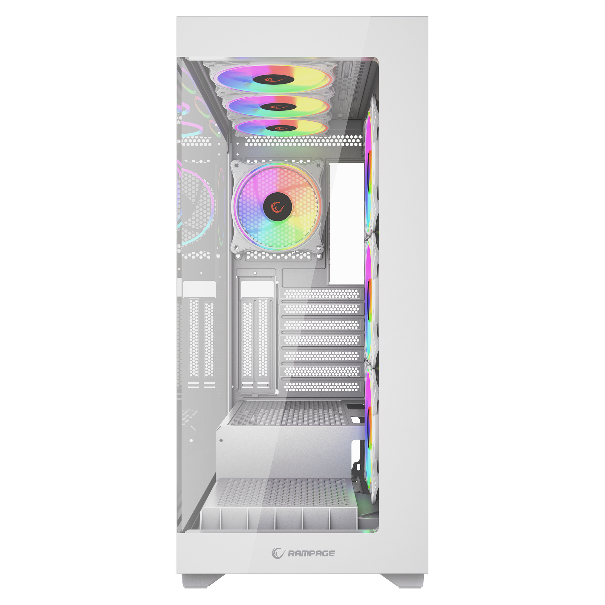 Hydra V3 White 750W 80+ Bronze 7x12cm RGB Fan Atx Mid-T Oyuncu Kasası-Beyaz