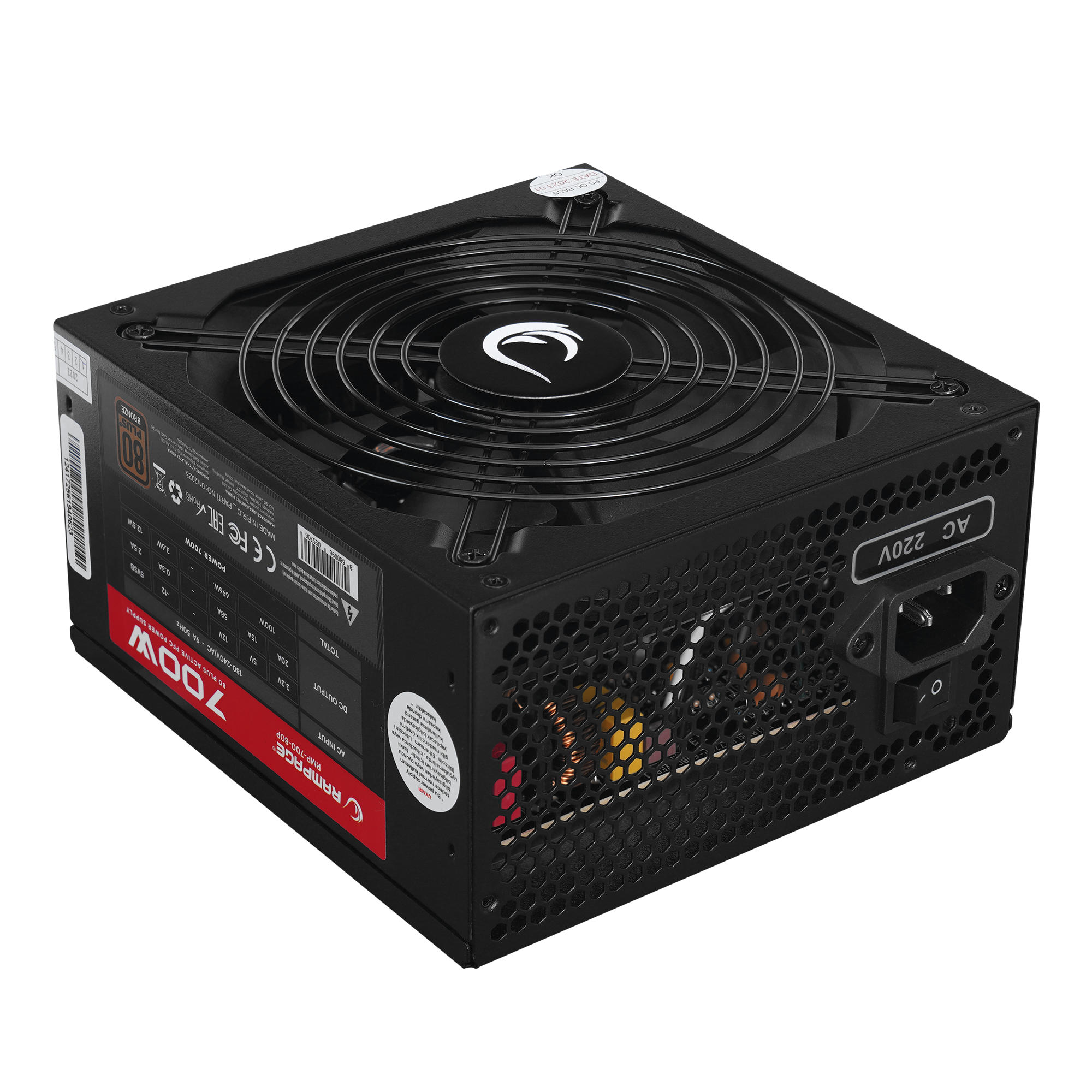 RMP-700-80P 700W 80Plus Bronze 12cm Fan Aktif PFC Power Supply - Rampage