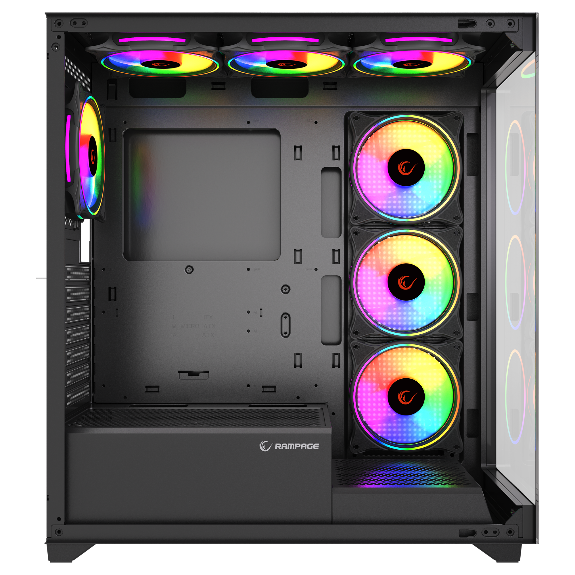 Hydra V3 Black 750W 80+ Bronze 7x12cm RGB Fan Atx Mid-T Oyuncu Kasası-Siyah