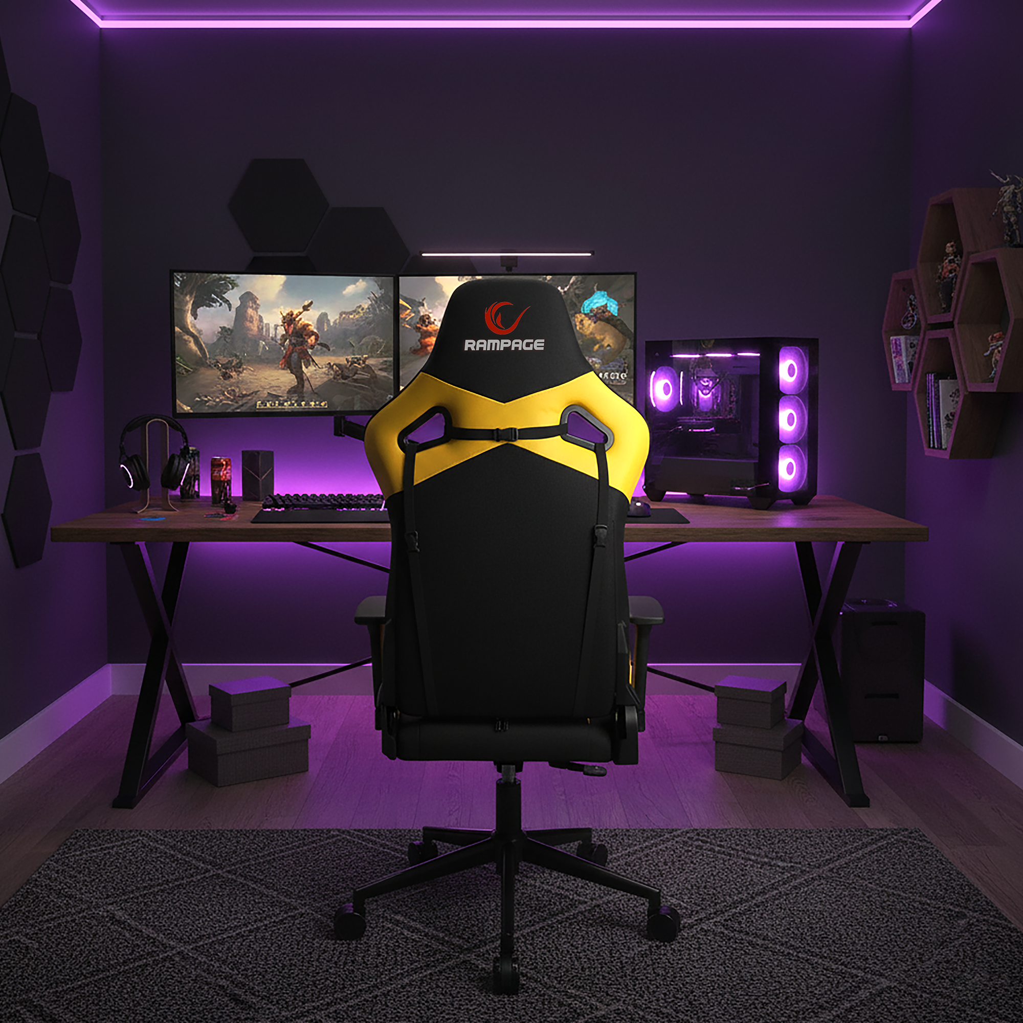 KL-R59 Nova Gaming Chair-Black/Yellow