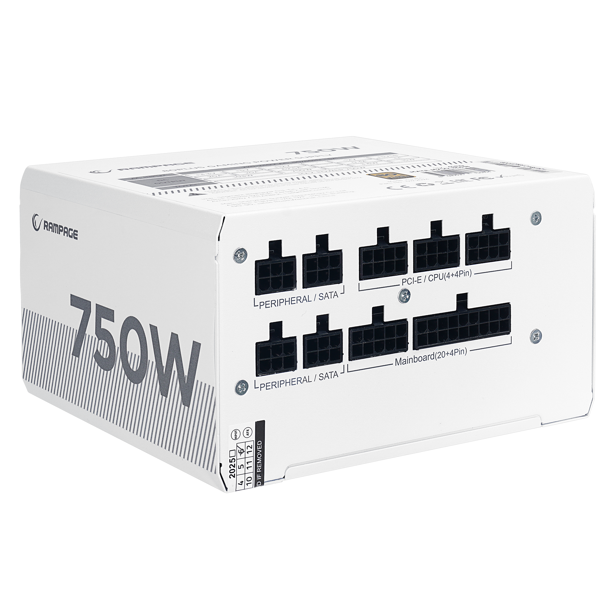 MATE M750-80PB 750W 12cm Fan Full Modular 80 Plus Bronze Aktif PFC Beyaz Power Supply - Rampage