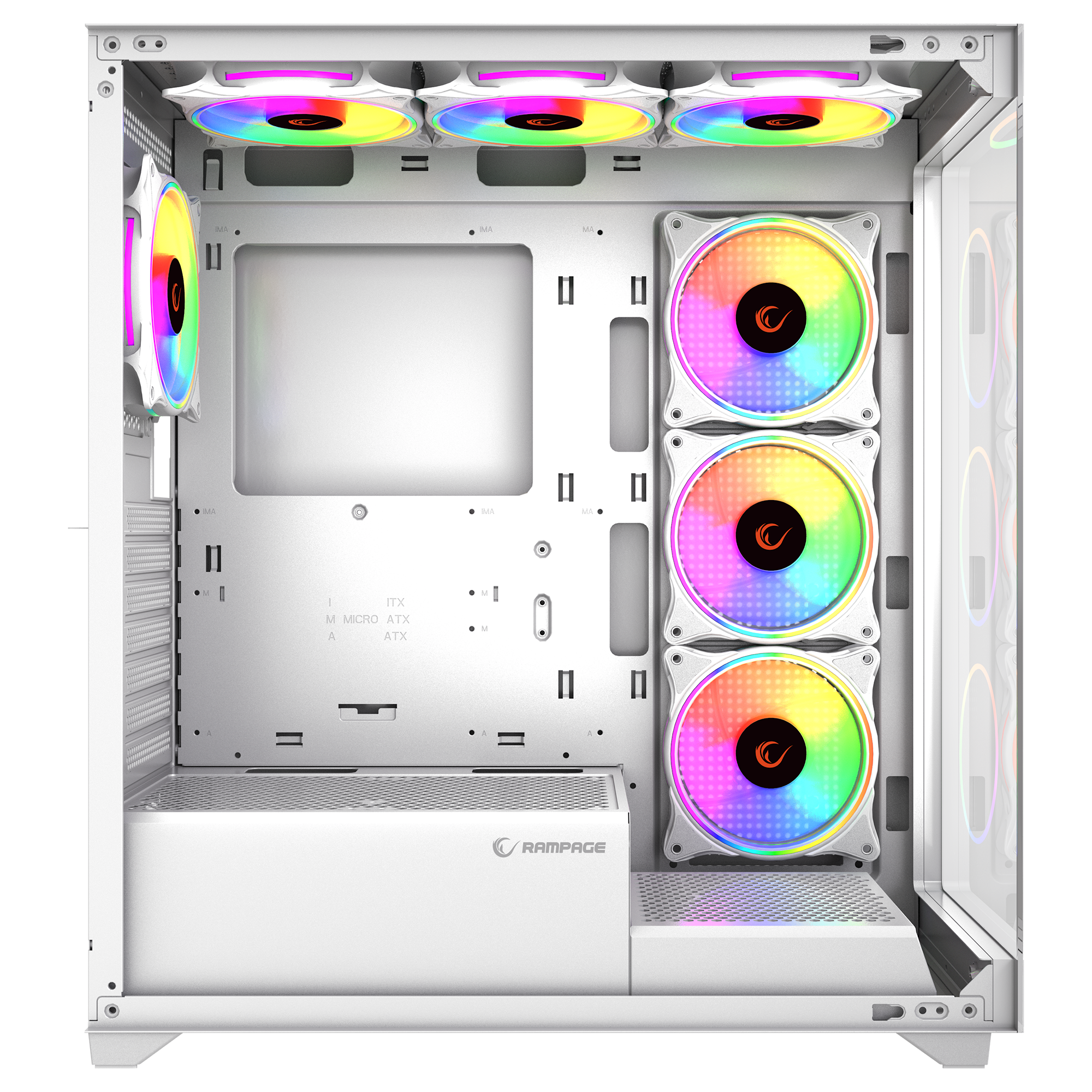 Hydra V3 White 750W 80+ Bronze 7x12cm RGB Fan Atx Mid-T Oyuncu Kasası-Beyaz