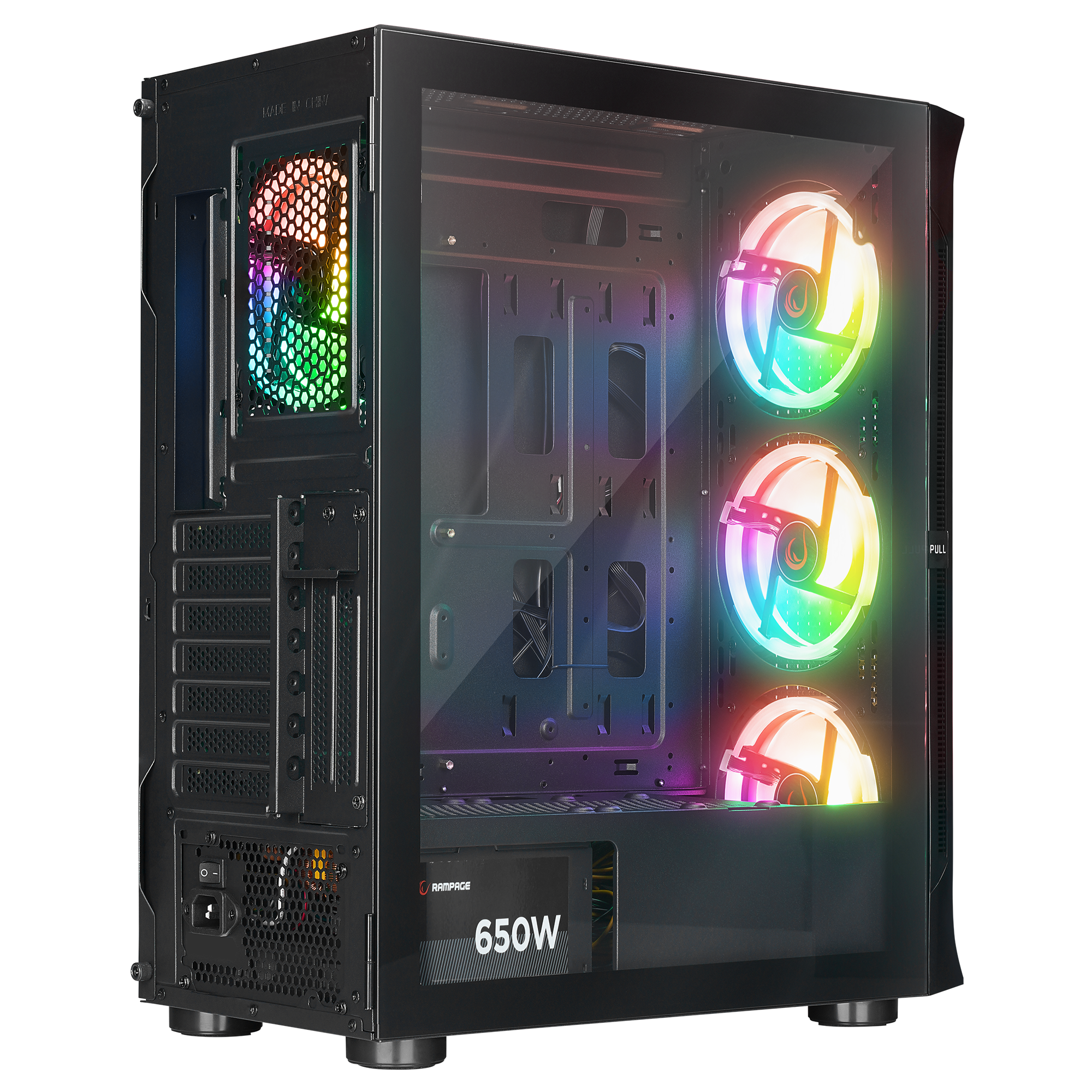 PROLIX Mesh 650W 80+ Siyah ATX Mid-T Gaming Oyuncu Kasası - Rampage