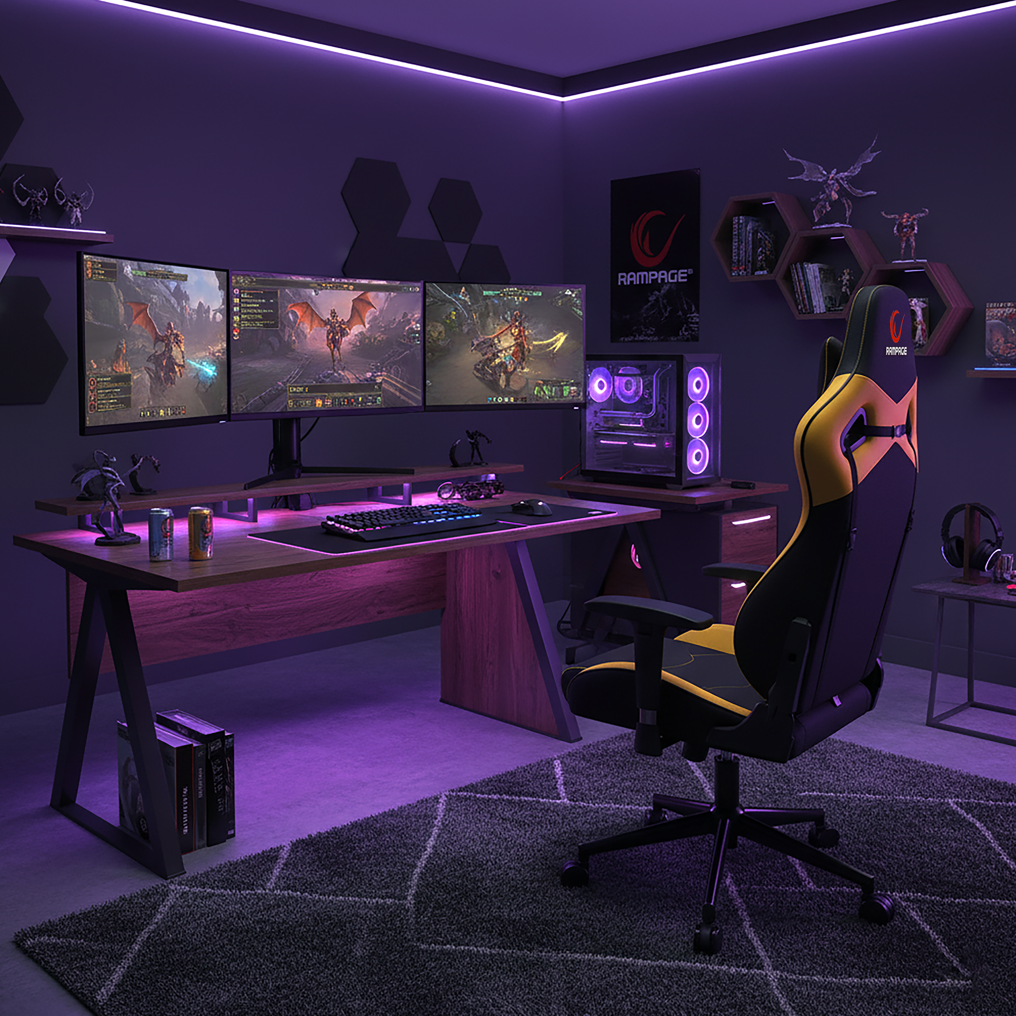 KL-R59 Nova Gaming Chair-Black/Yellow