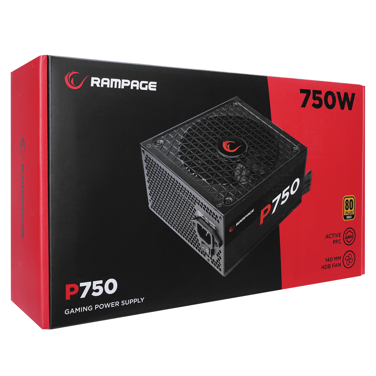 P750 750W 80+ GOLD APFC Beyaz PC Power Supply - Rampage