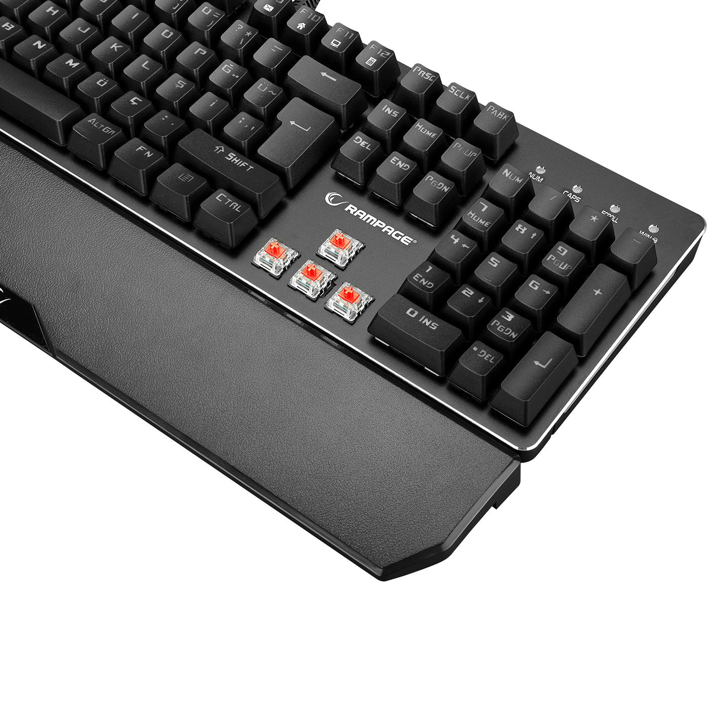 KB-R81 ROCKET Red Switch Gökkuşağı Ledli RGB Şeritli Metal Yüzey Mekanik Gaming Oyuncu Klavye - Rampage