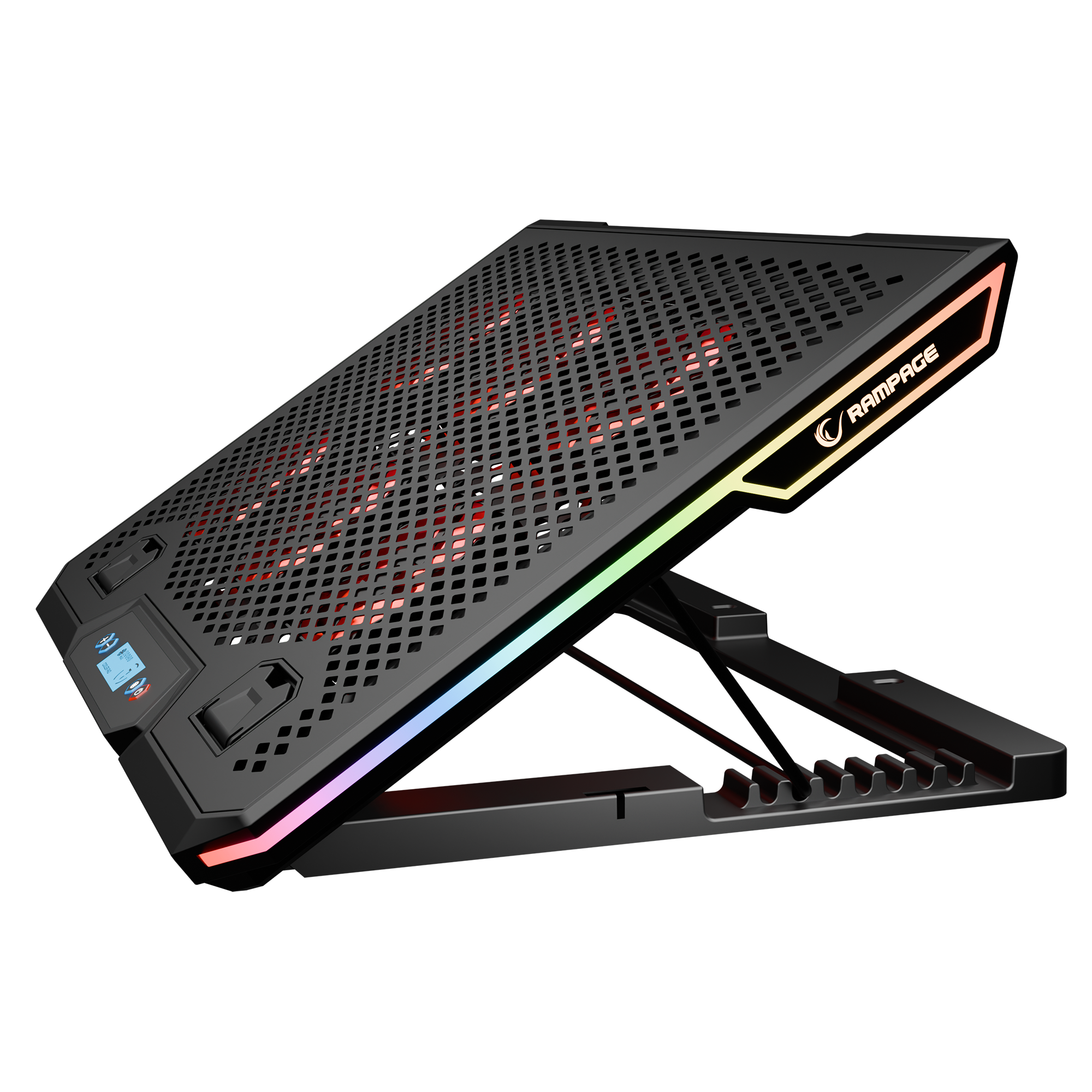 RGB 6 Fanlı LCD Ekranlı 13-15.6 inç Notebook Soğutucu Stand