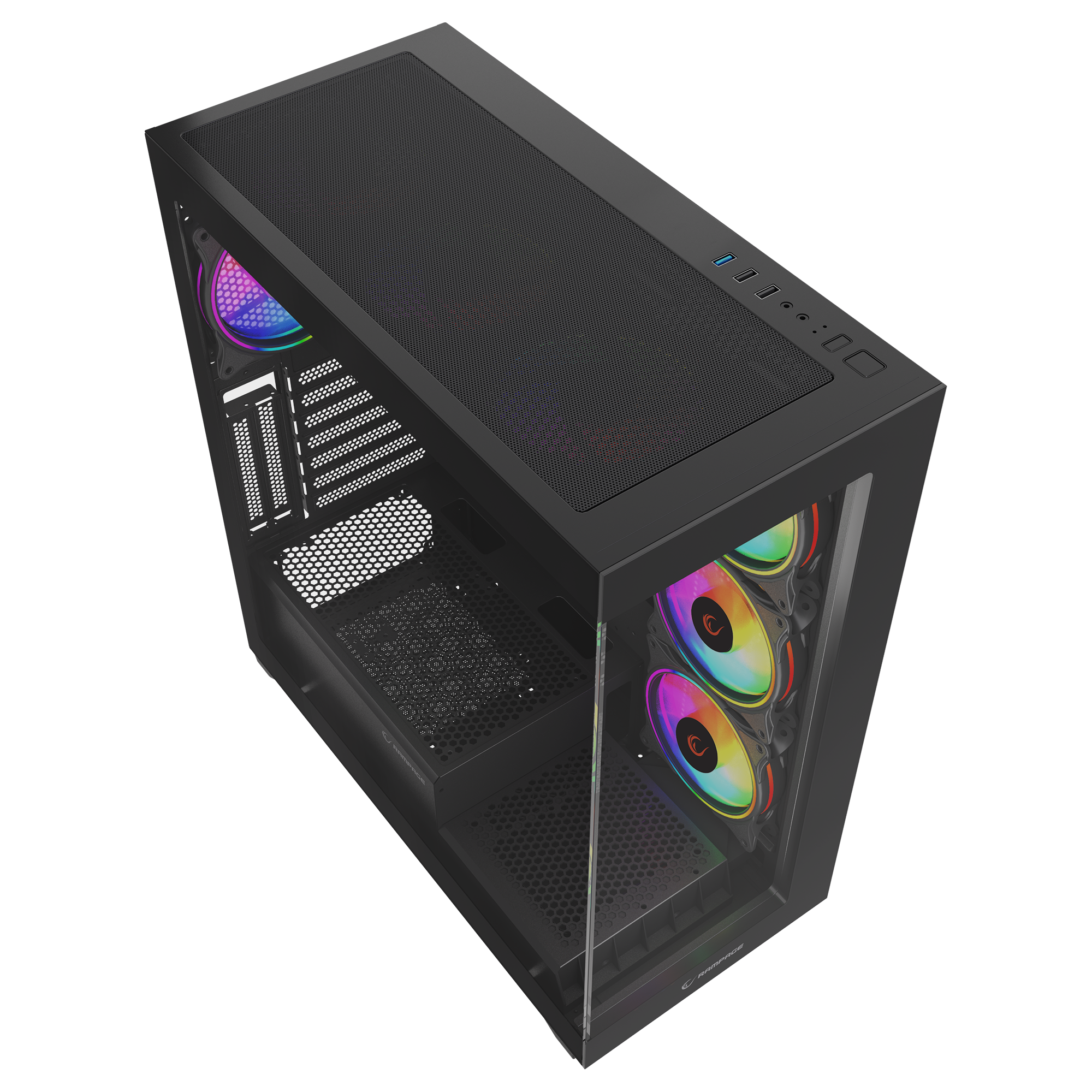 Hydra V3 Black 750W 80+ Bronze 7x12cm RGB Fan Atx Mid-T Oyuncu Kasası-Siyah