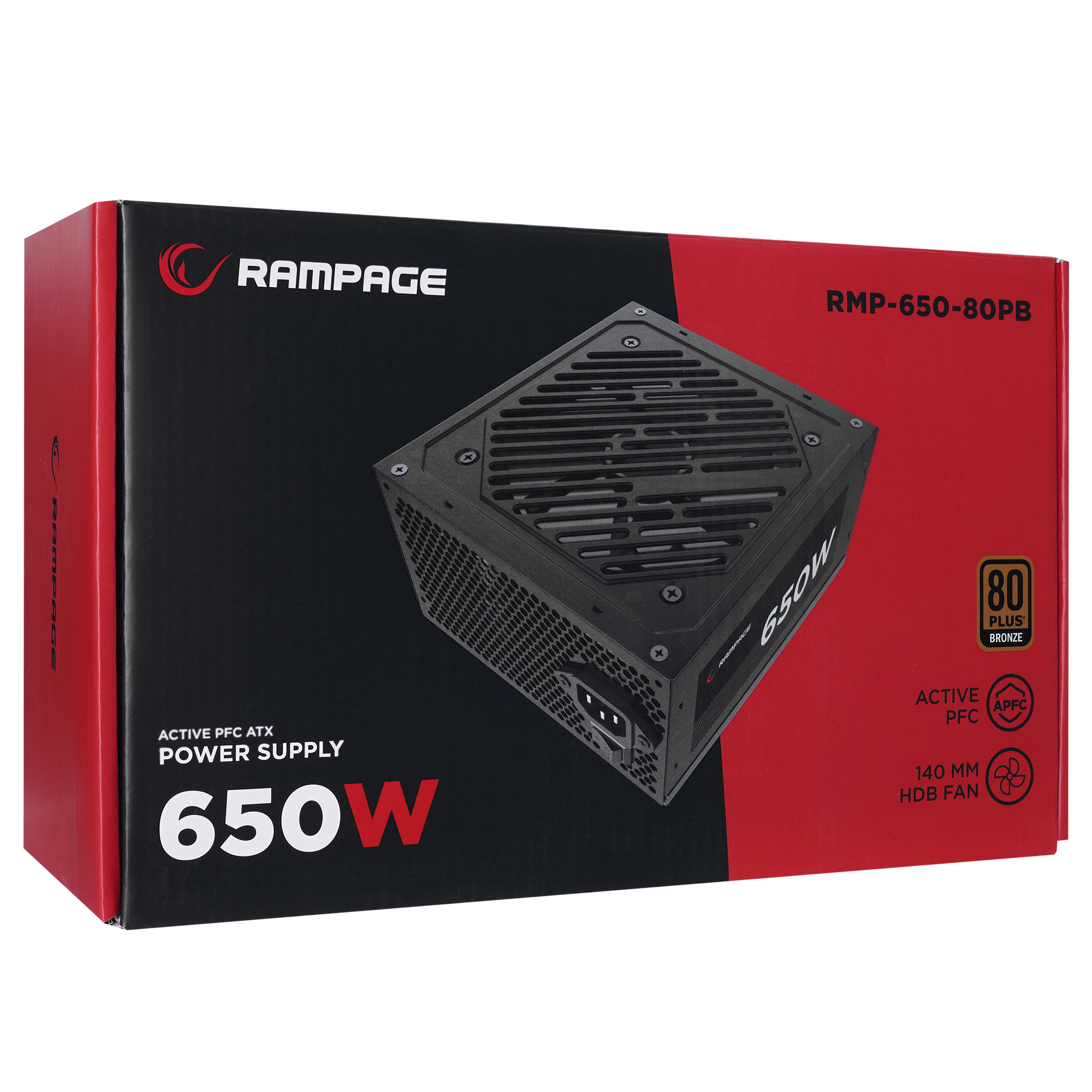 RMP-650-80PB 650W 14cm Siyah Fan 80 Plus Bronze Aktif PFC Power Supply - Rampage