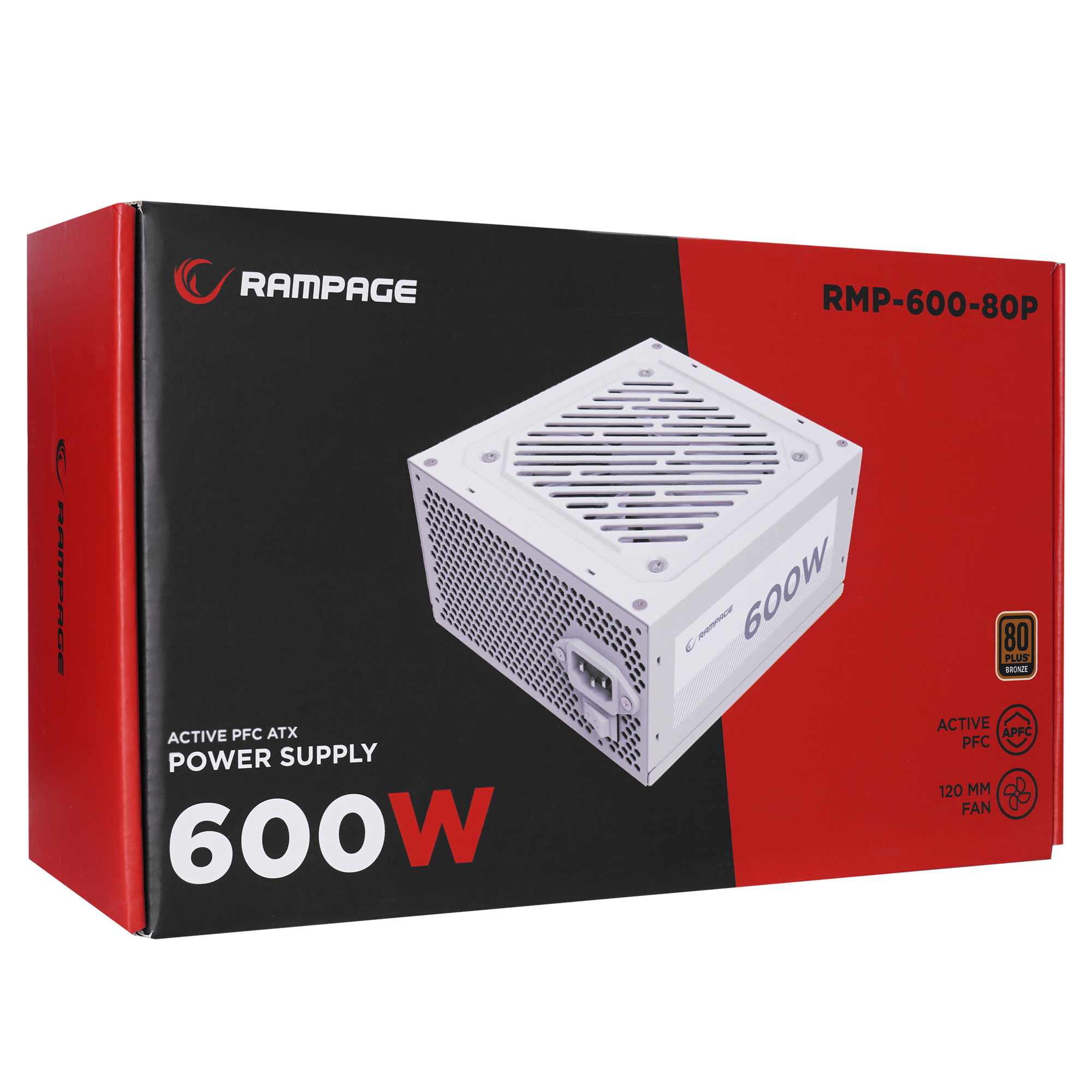 RMP-650-80PB 650W 14cm Fan 80 Plus Bronze Aktif PFC Beyaz Power Supply - Rampage