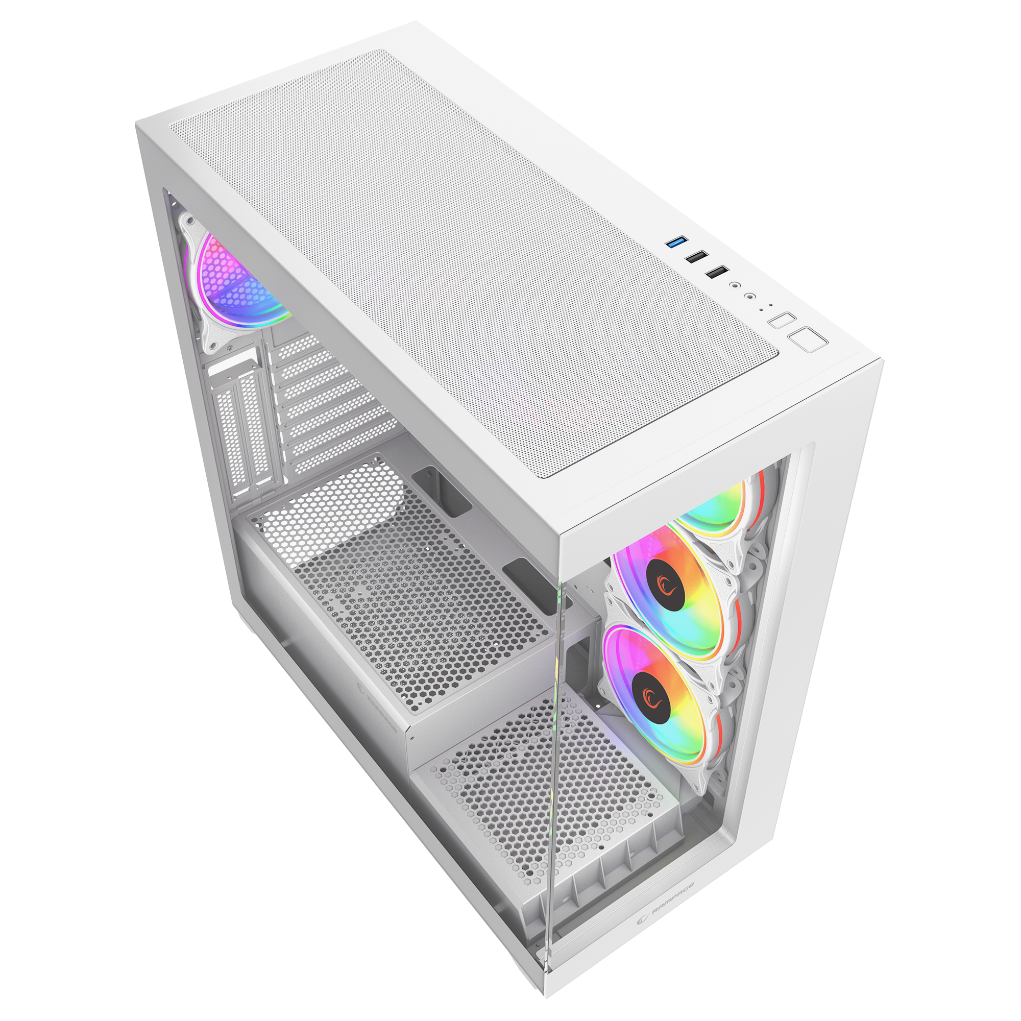 Hydra V3 White 750W 80+ Bronze 7x12cm RGB Fan Atx Mid-T Oyuncu Kasası-Beyaz