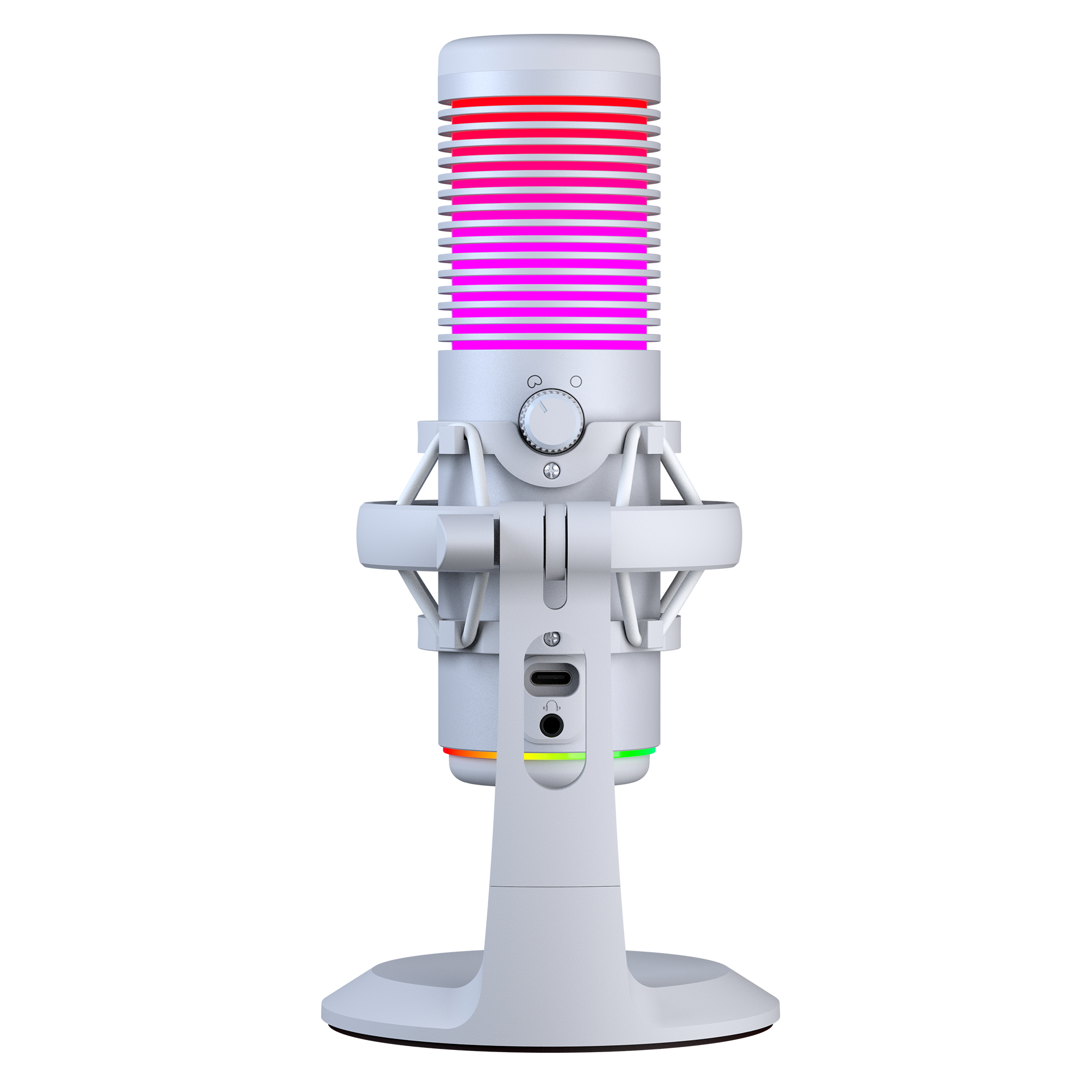 BEMOL Beyaz RGB Shock Mount Masaüstü Mikrofon - Rampage