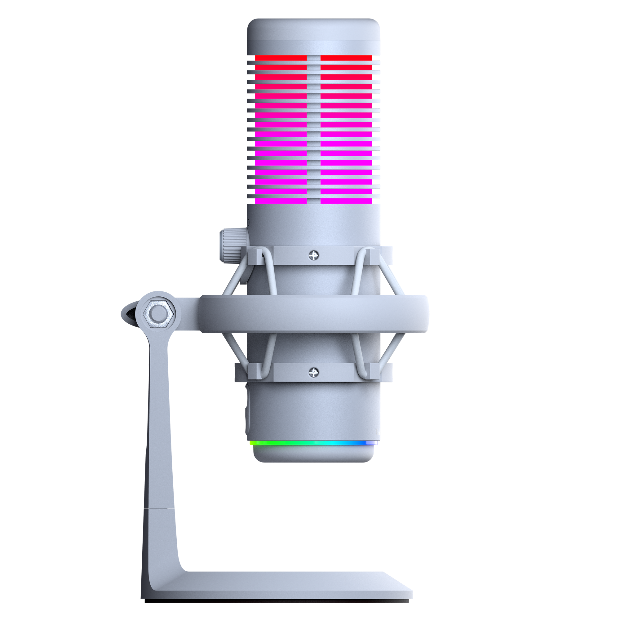 BEMOL Beyaz RGB Shock Mount Masaüstü Mikrofon - Rampage