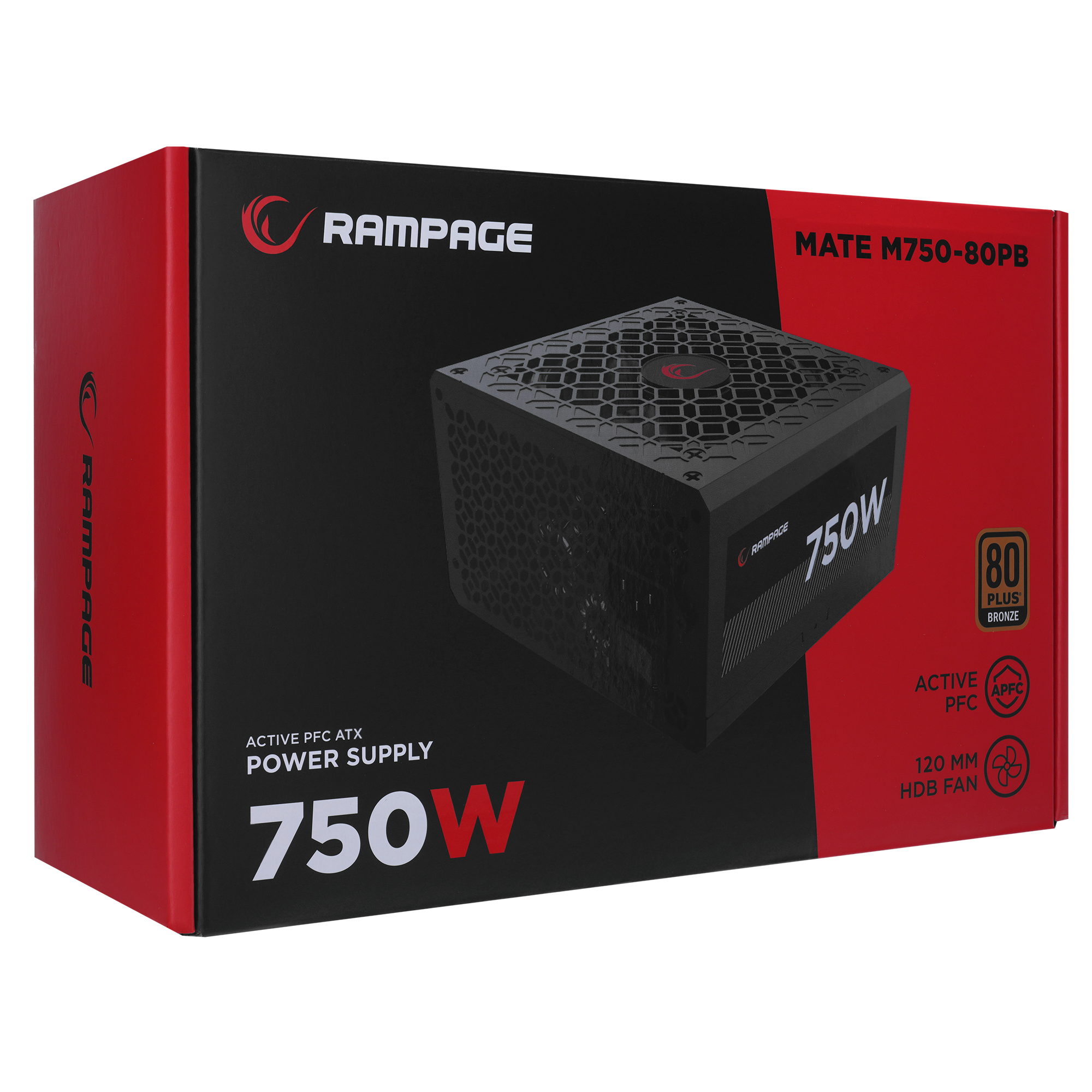 MATE M750-80PB 750W 12cm Fan Full Modular 80 Plus Bronze Aktif PFC Siyah Power Supply