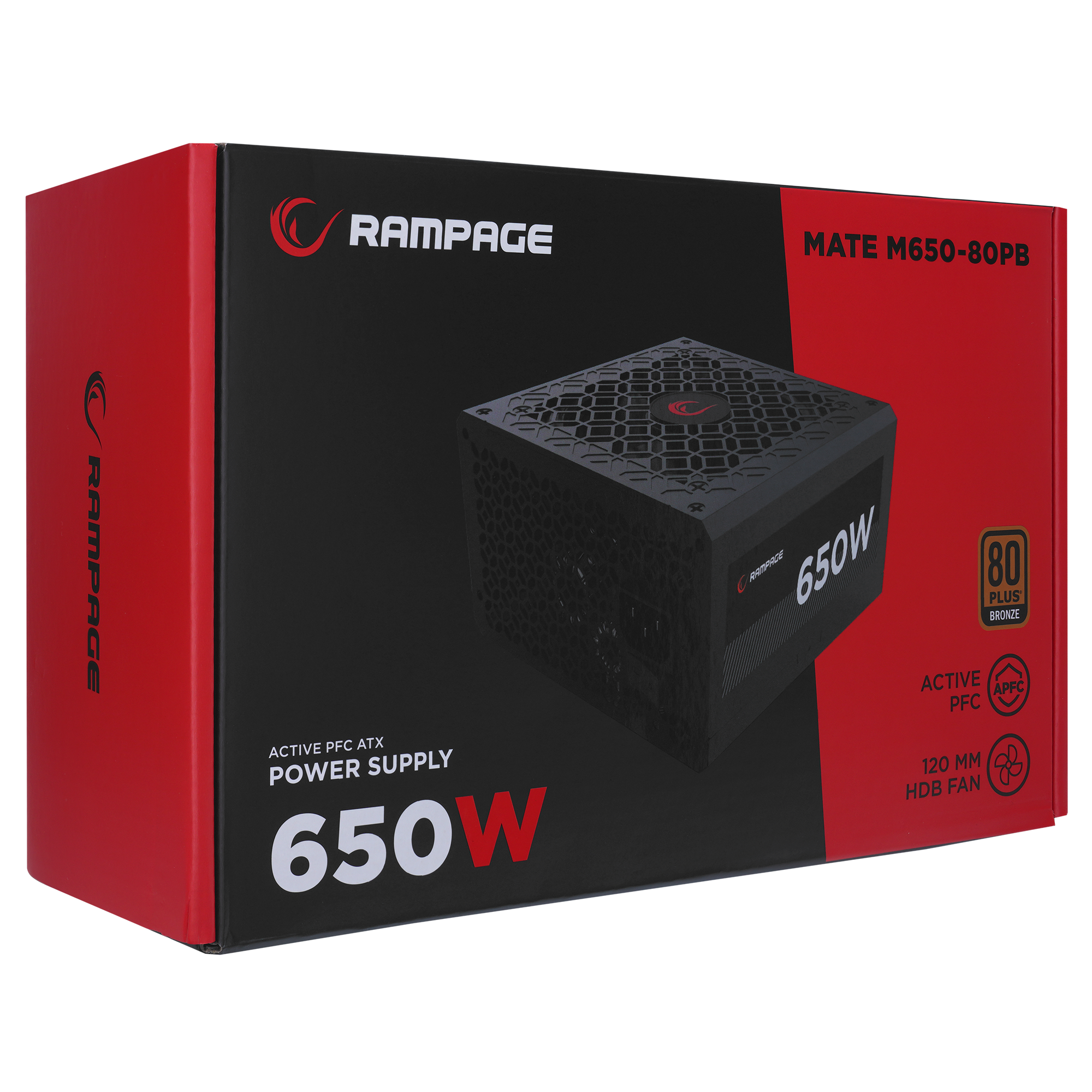 MATE M650-650W Full Modular 80 Plus Bronze Aktif PFC Siyah Power Supply - Rampage