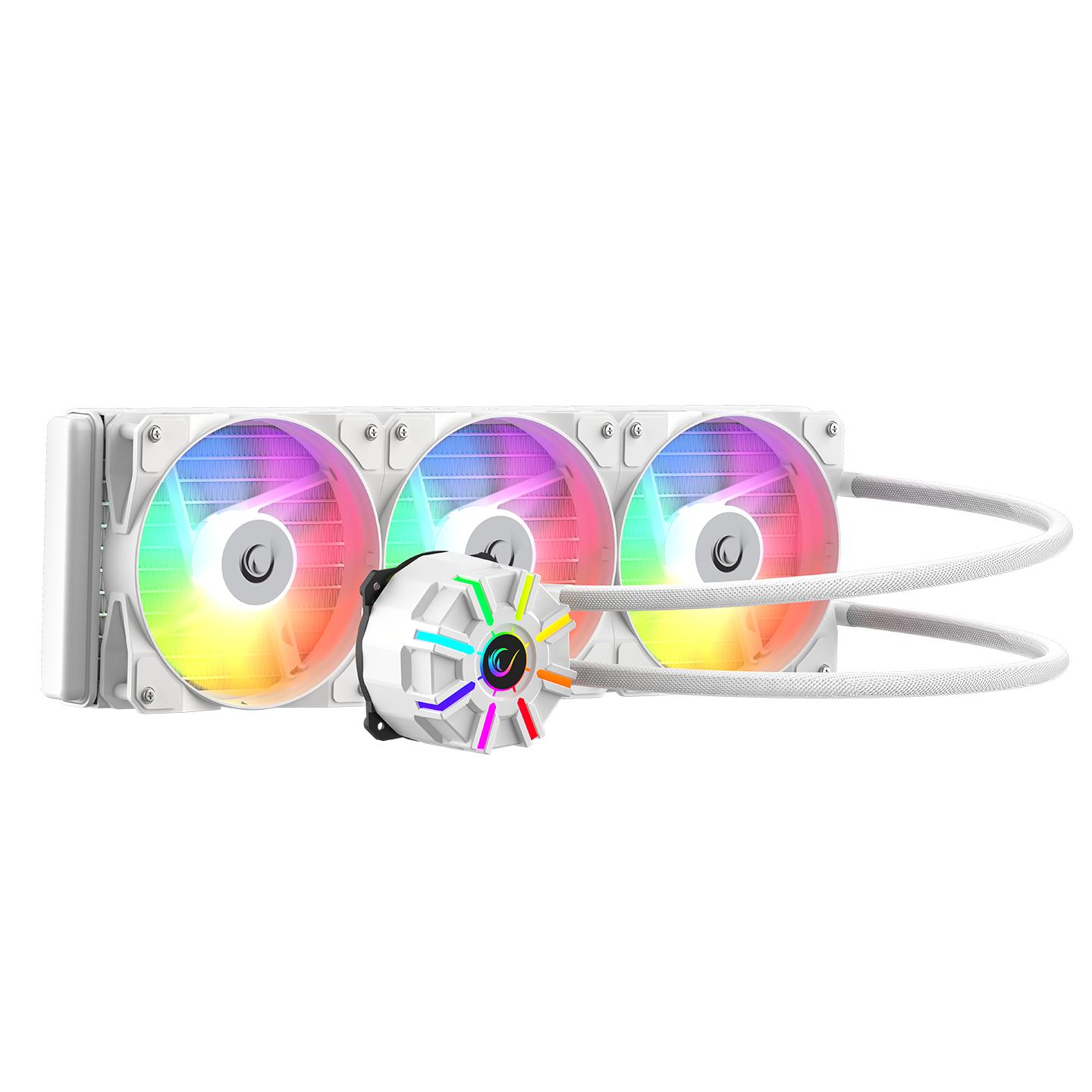 HELIOS C3 Beyaz 68CFM 1800RPM Rainbow AMD AM5/INTEL LGA1700 360mm Sıvı Soğutmalı CPU Fan - Rampage