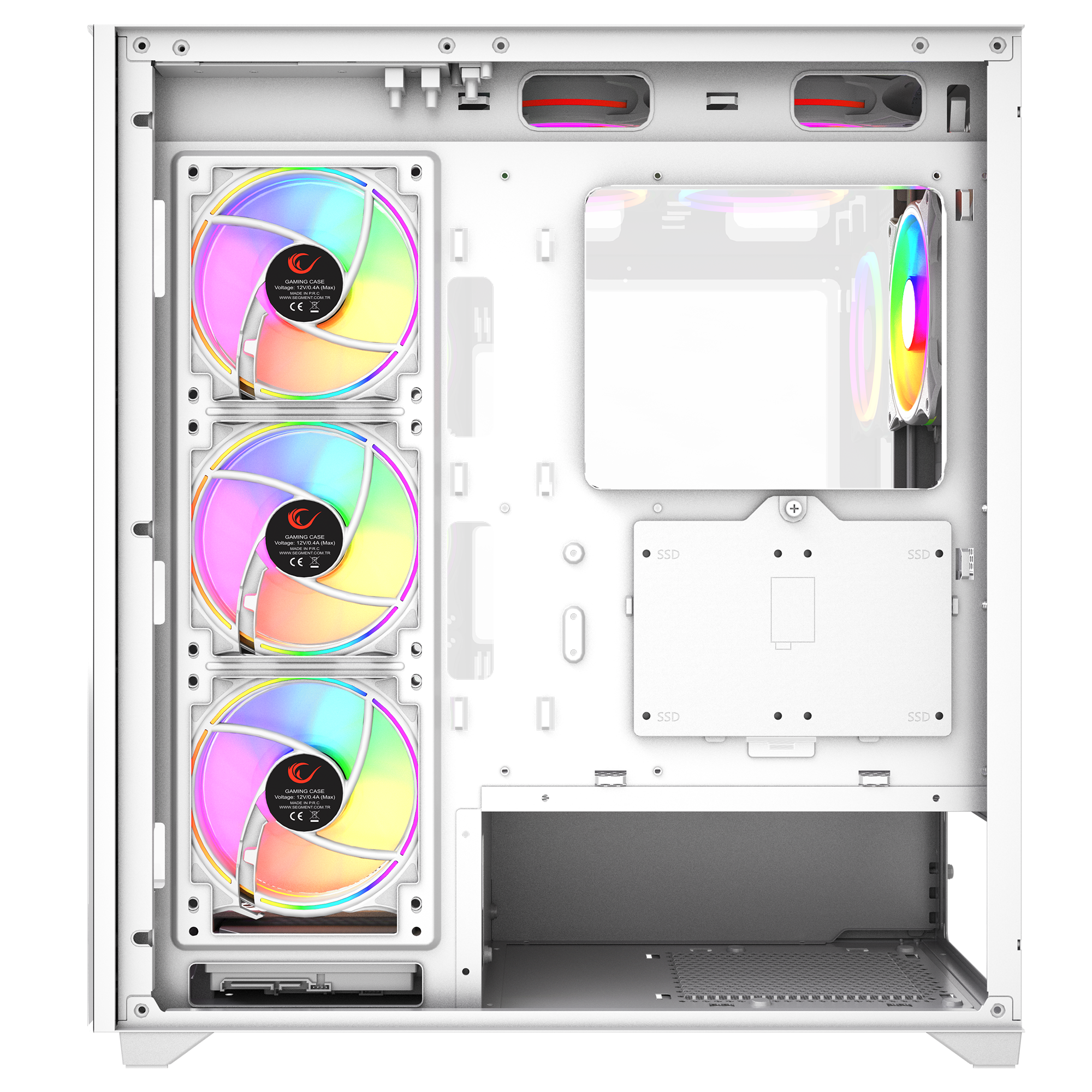 Hydra V3 White 750W 80+ Bronze 7x12cm RGB Fan Atx Mid-T Oyuncu Kasası-Beyaz