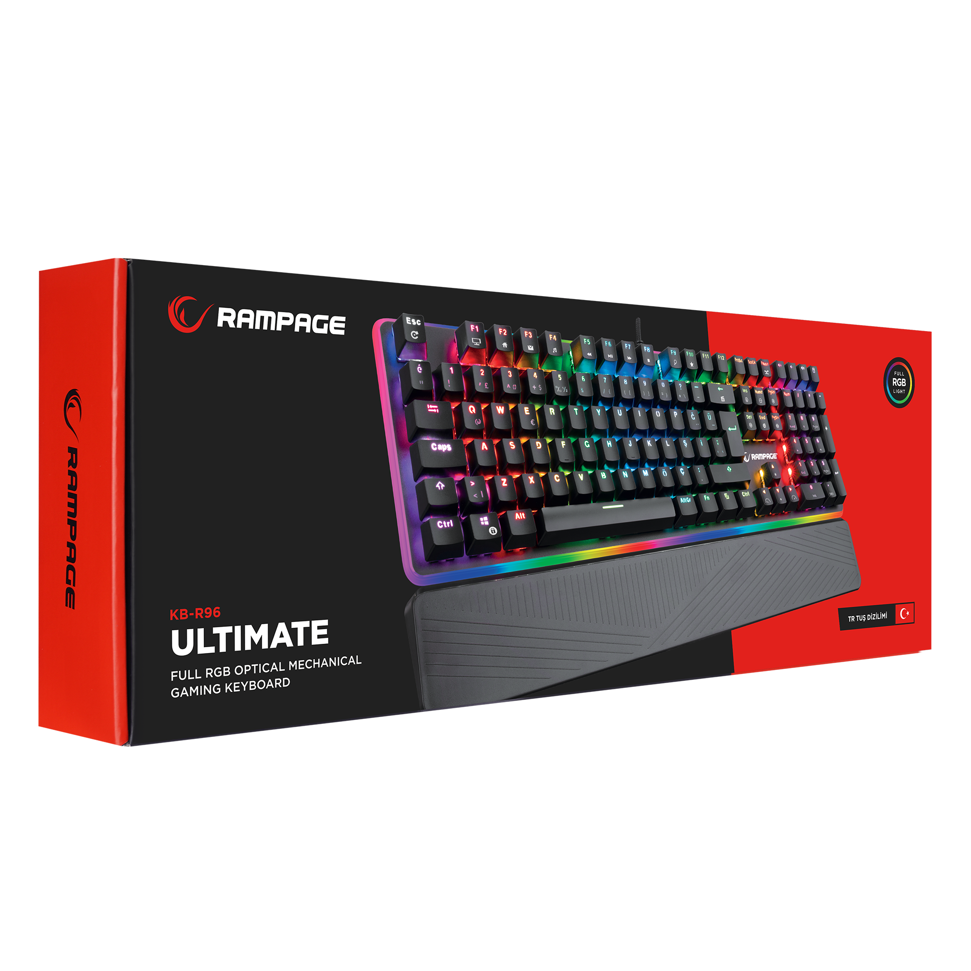 KB-R96 ULTIMATE Siyah Optical Switch Su Geçirmez Gaming Oyuncu Mekanik Klavye
