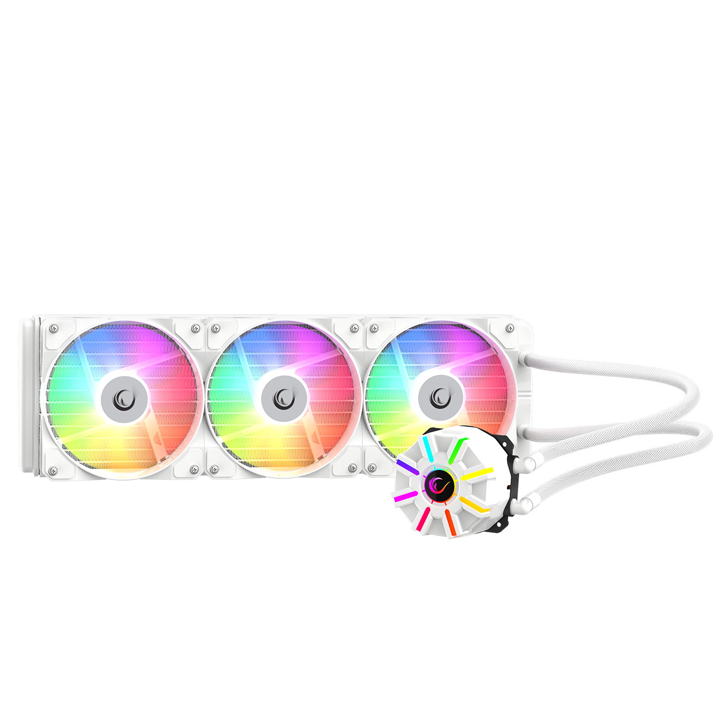 HELIOS C3 Beyaz 68CFM 1800RPM Rainbow AMD AM5/INTEL LGA1700 360mm Sıvı Soğutmalı CPU Fan - Rampage