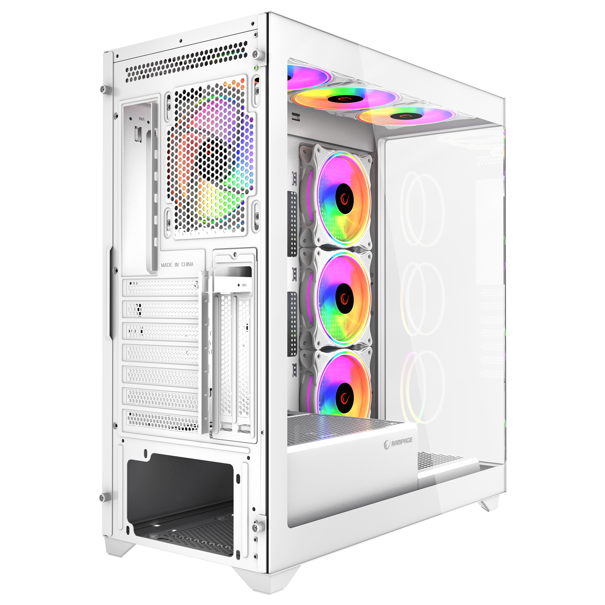 Hydra V3 White 750W 80+ Bronze 7x12cm RGB Fan Atx Mid-T Oyuncu Kasası-Beyaz