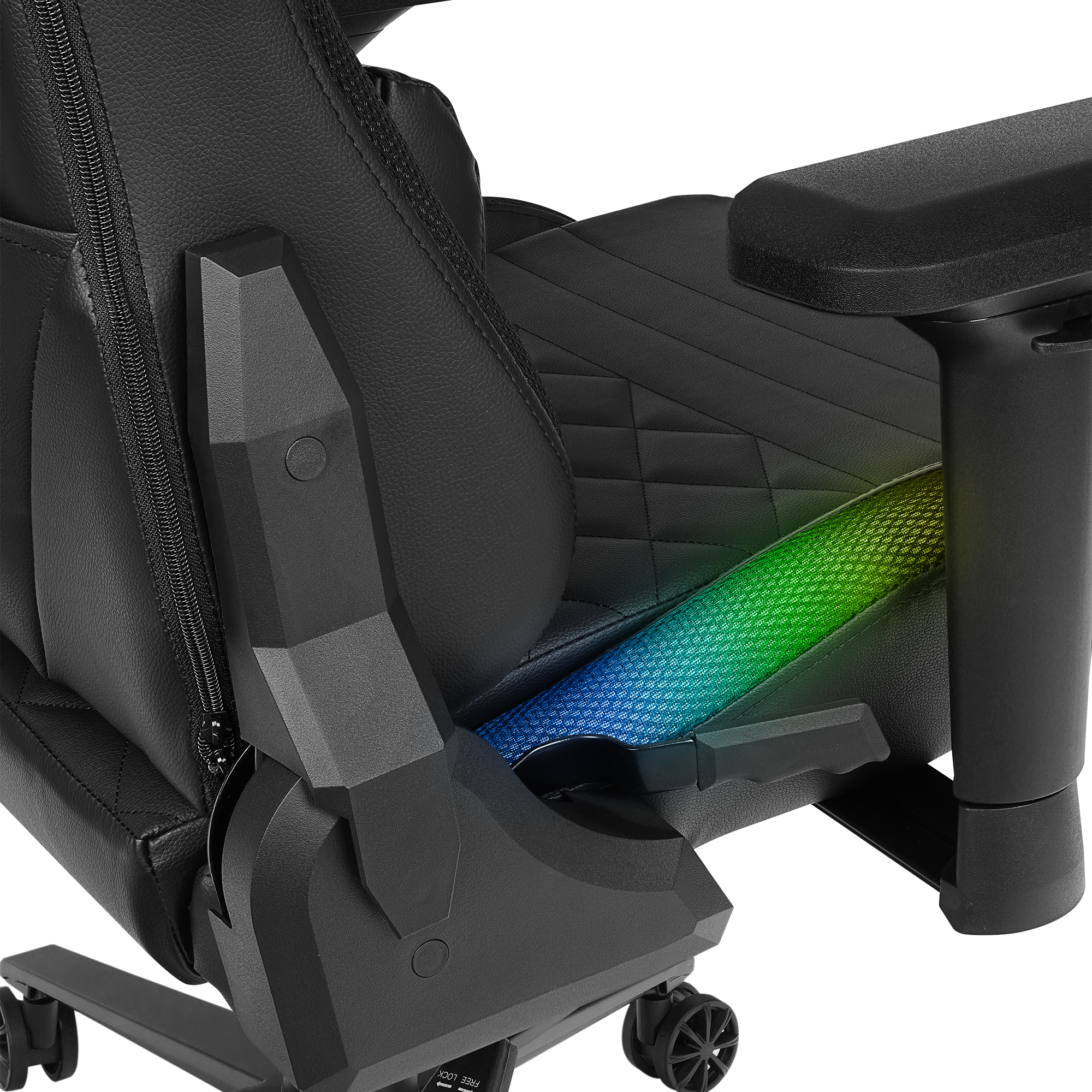 KL-R19 MONCHER RGB Aydınlatmalı Siyah Oyuncu Koltuğu - Rampage