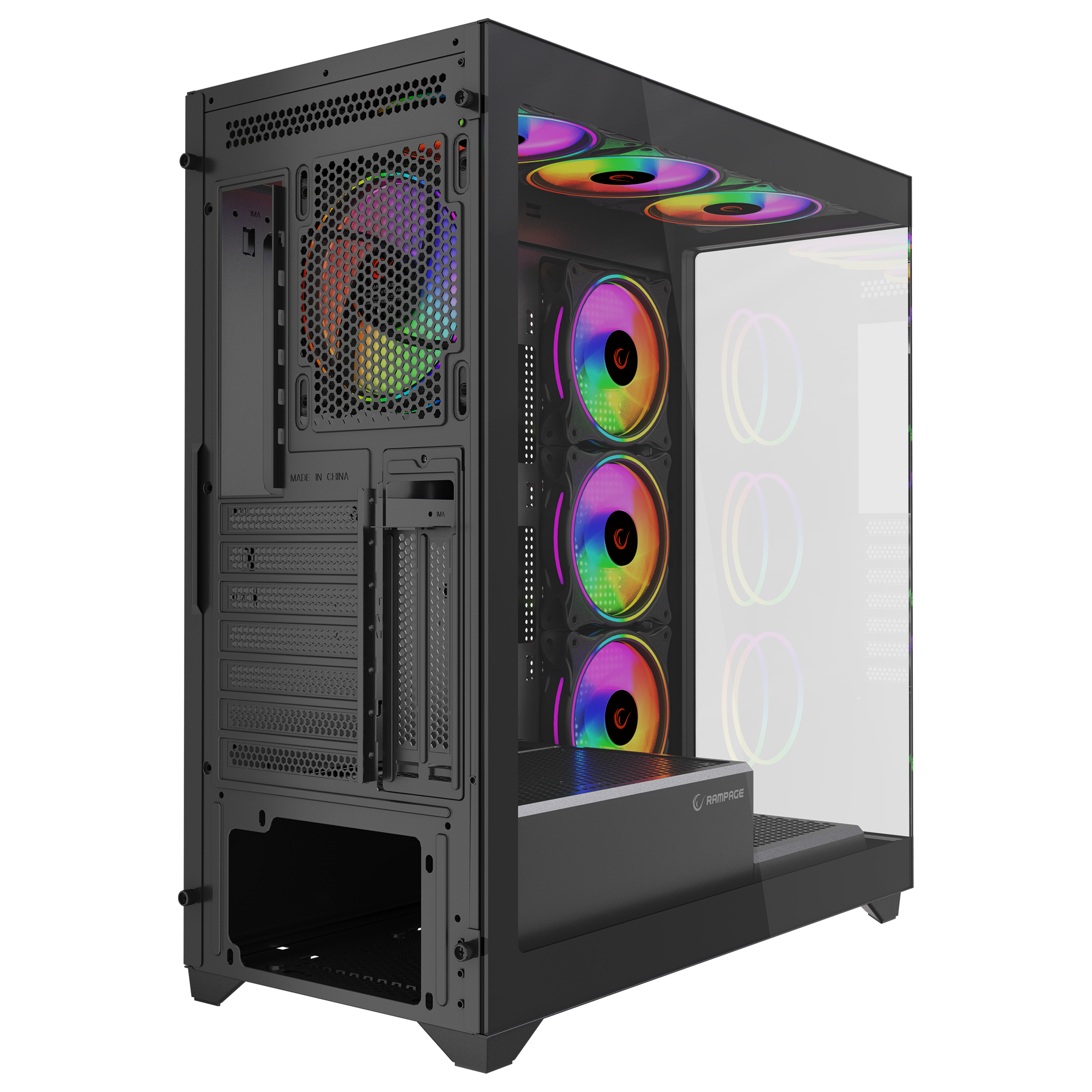 Hydra V3 Black 750W 80+ Bronze 7x12cm RGB Fan Atx Mid-T Oyuncu Kasası-Siyah