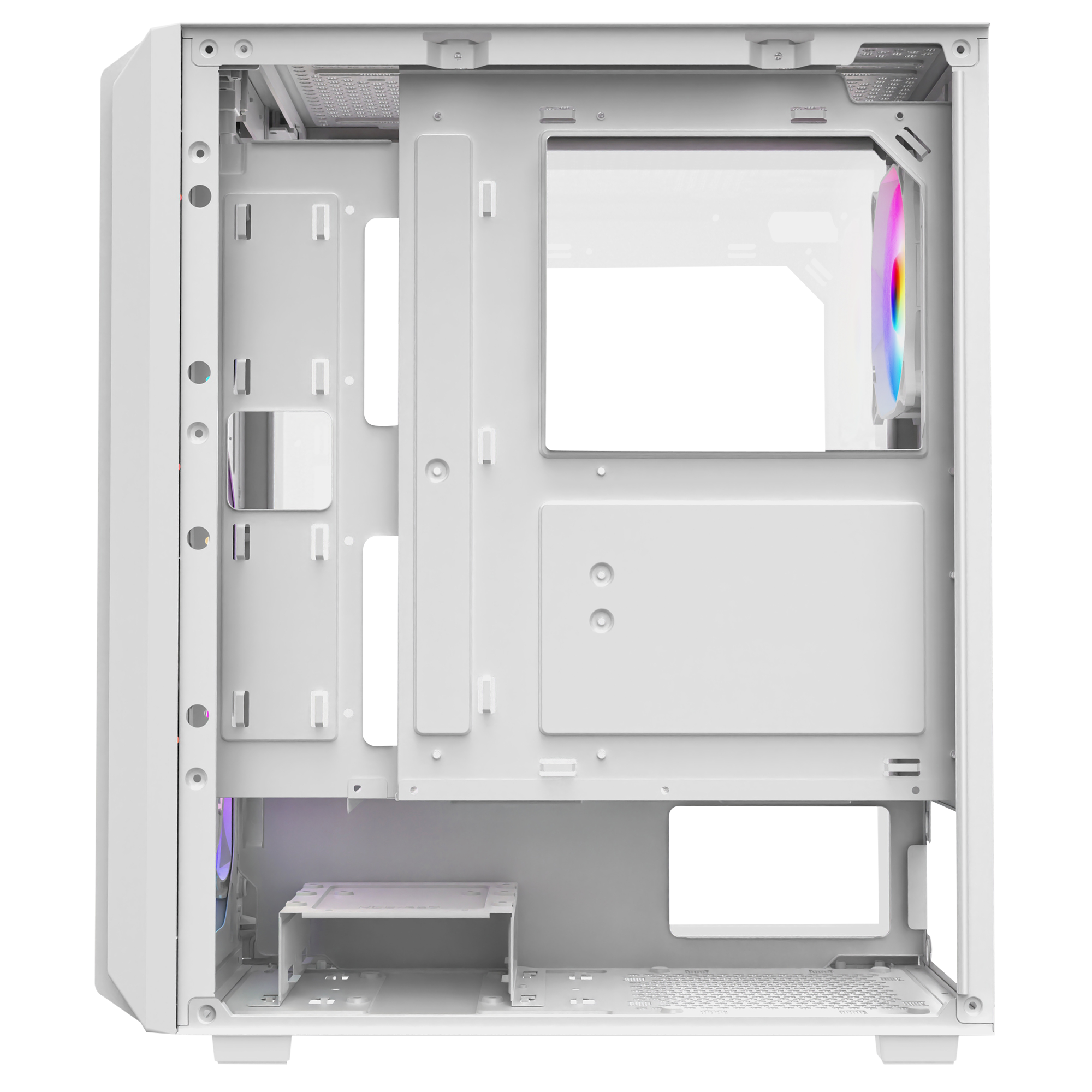 BETA MESH 650W 80 Plus Standart 4*12cm ARGB Fan Temperli Camlı Mid-T Beyaz Oyuncu Kasası - Rampage