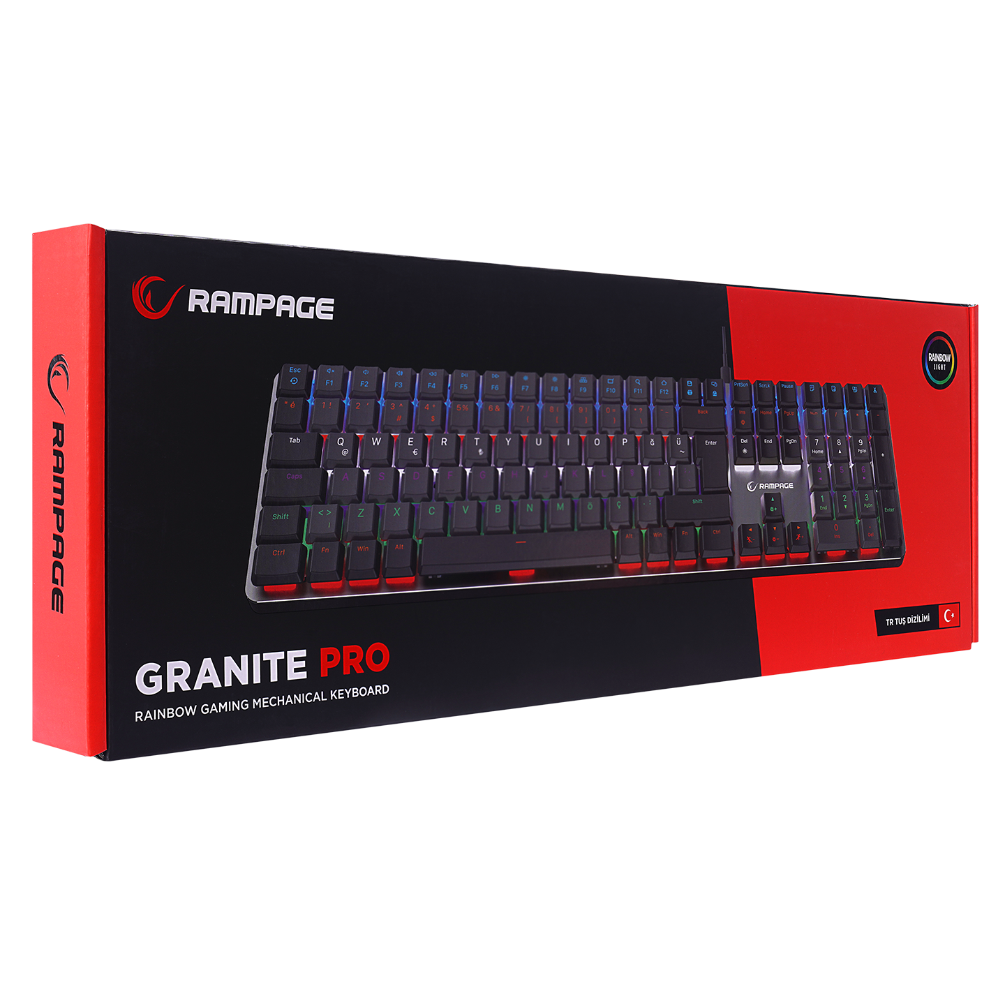 GRANITE PRO Siyah/Gri RED SWITCH Mekanik Gaming Oyuncu Klavye - Rampage