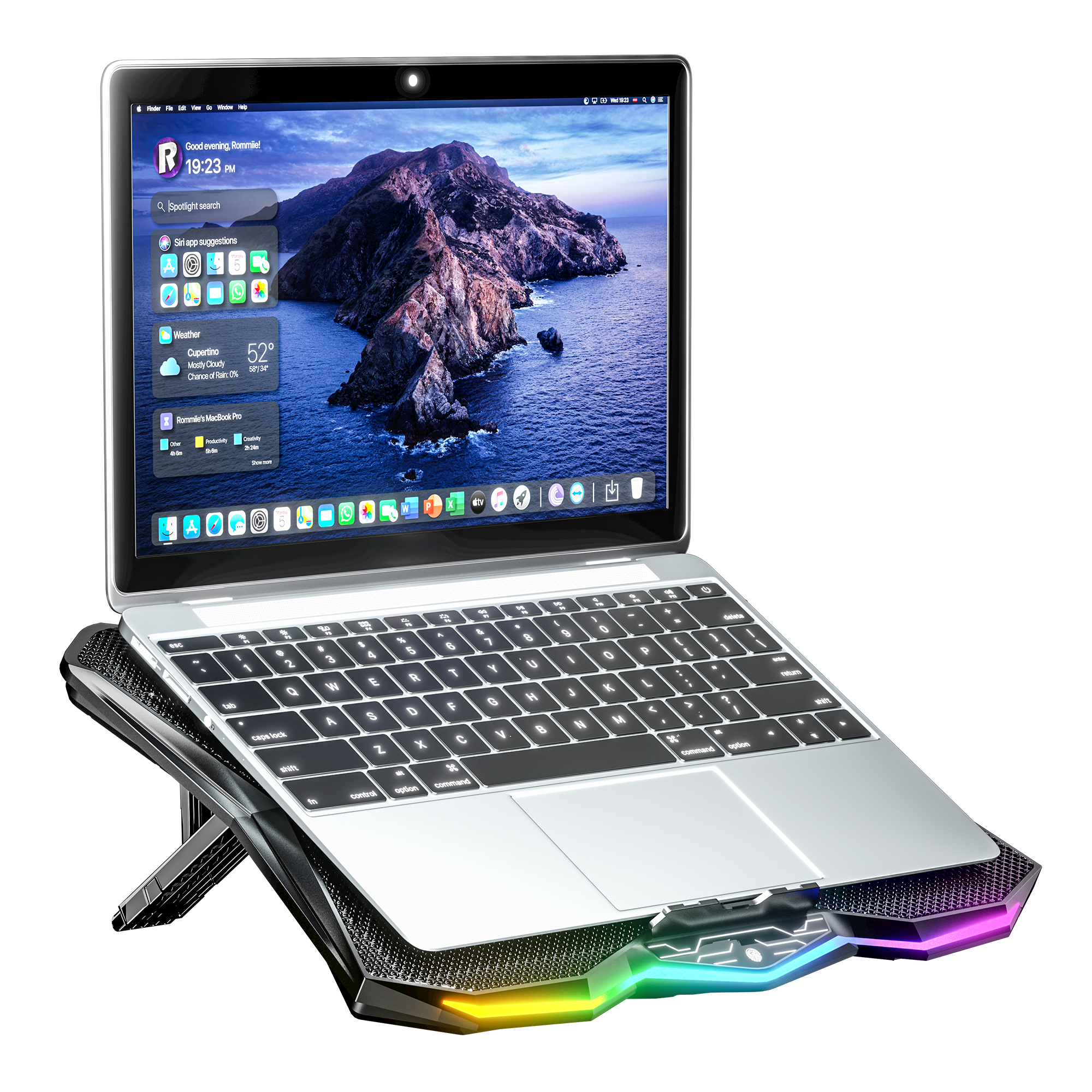 Rc16 Octal 8 Fanlı RGB 14-17.3 inç Notebook Soğutucu Stand