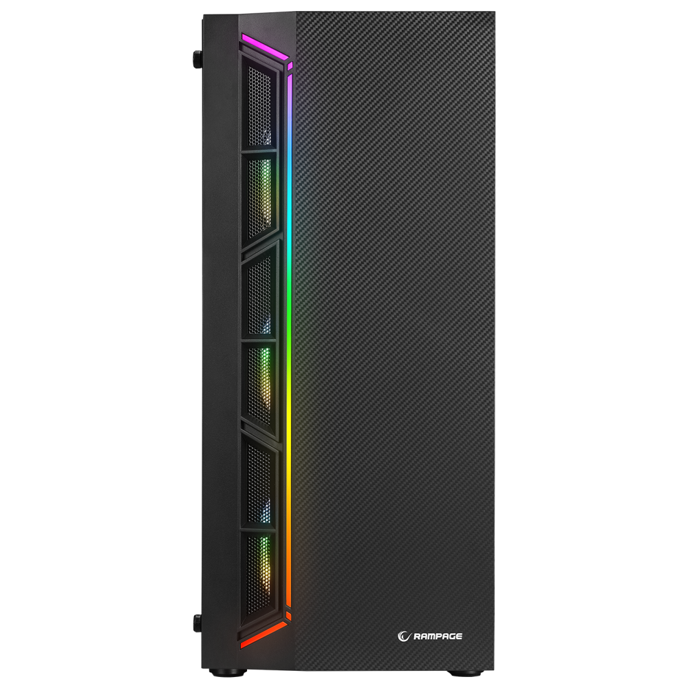 VICTORY PLUS 600W 80+ BRONZE Temperli Camlı 4*12cm RGB Fan + Led Şerit ATX Mid-T Gaming Oyuncu Kasası - Rampage