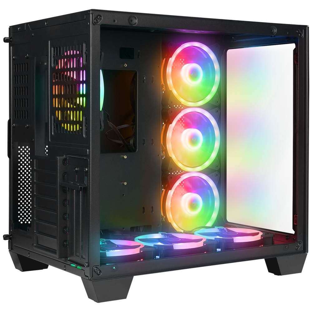 ICEWAVE Siyah Temperli Camlı Transparan E-ATX Mid-T Gaming Oyuncu Kasası - Rampage
