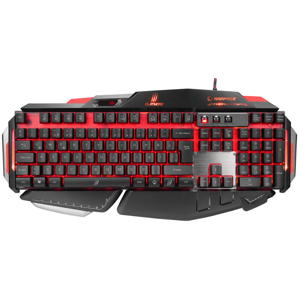 Rampage Claymore Siyah USB Gaming US Layout Multimedia Klavye