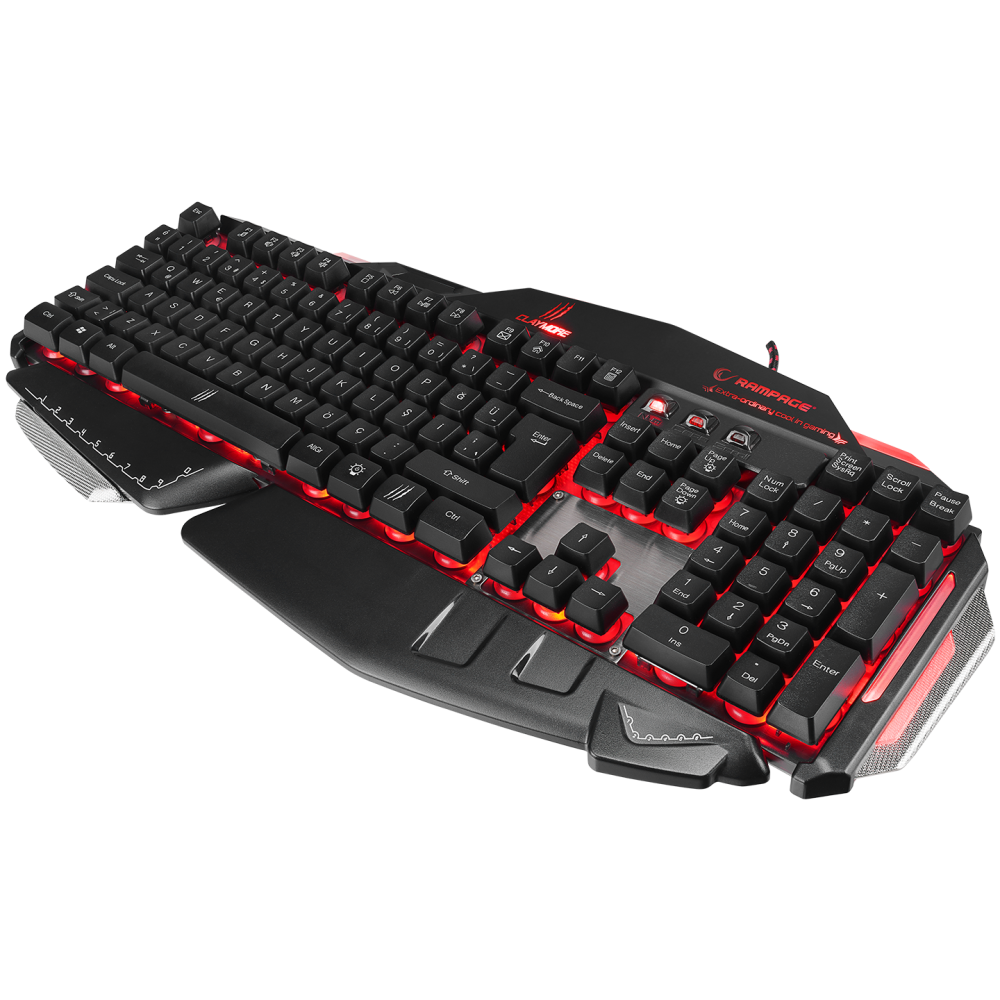 Rampage Claymore Siyah USB Gaming US Layout Multimedia Klavye