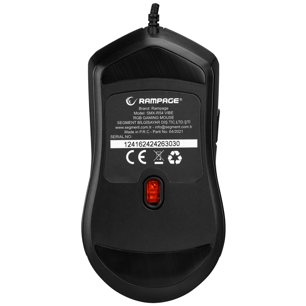 SMX-R54 VIBE Usb Siyah RGB Aydınlatmalı 6400 dpi Gaming Oyuncu Mouse - Rampage