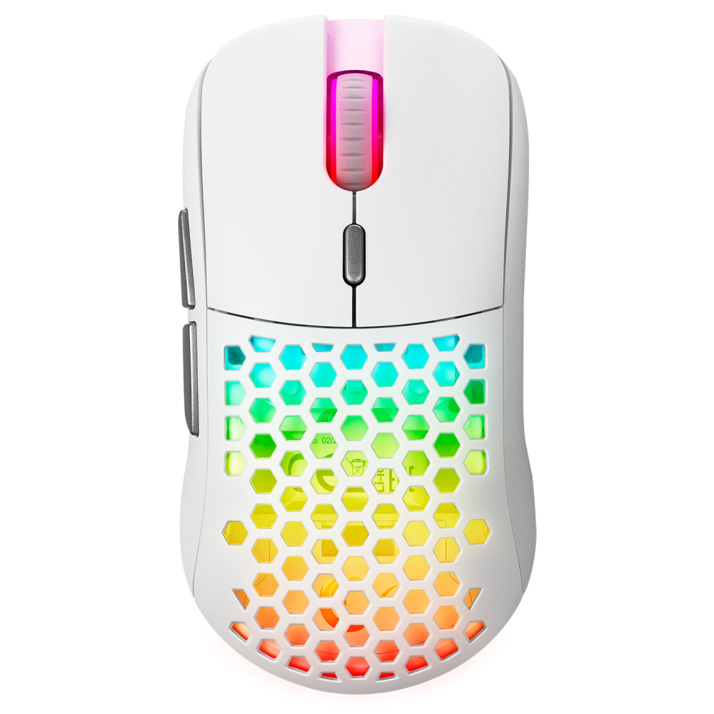 FURYZ 16000 DPI 3335 Sensör 2.4G ve Type C Beyaz 1 MS Tepki Süresi Hareket Sensörlü RGB Ledli Gaming Mouse - Rampage