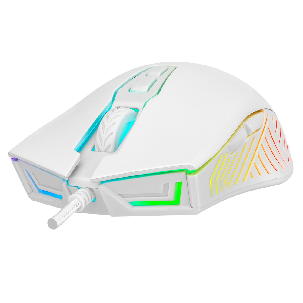 SMX-G68 SPEAR Full RGB 7200DPI Beyaz 7D Makrolu Gaming Oyuncu Mouse