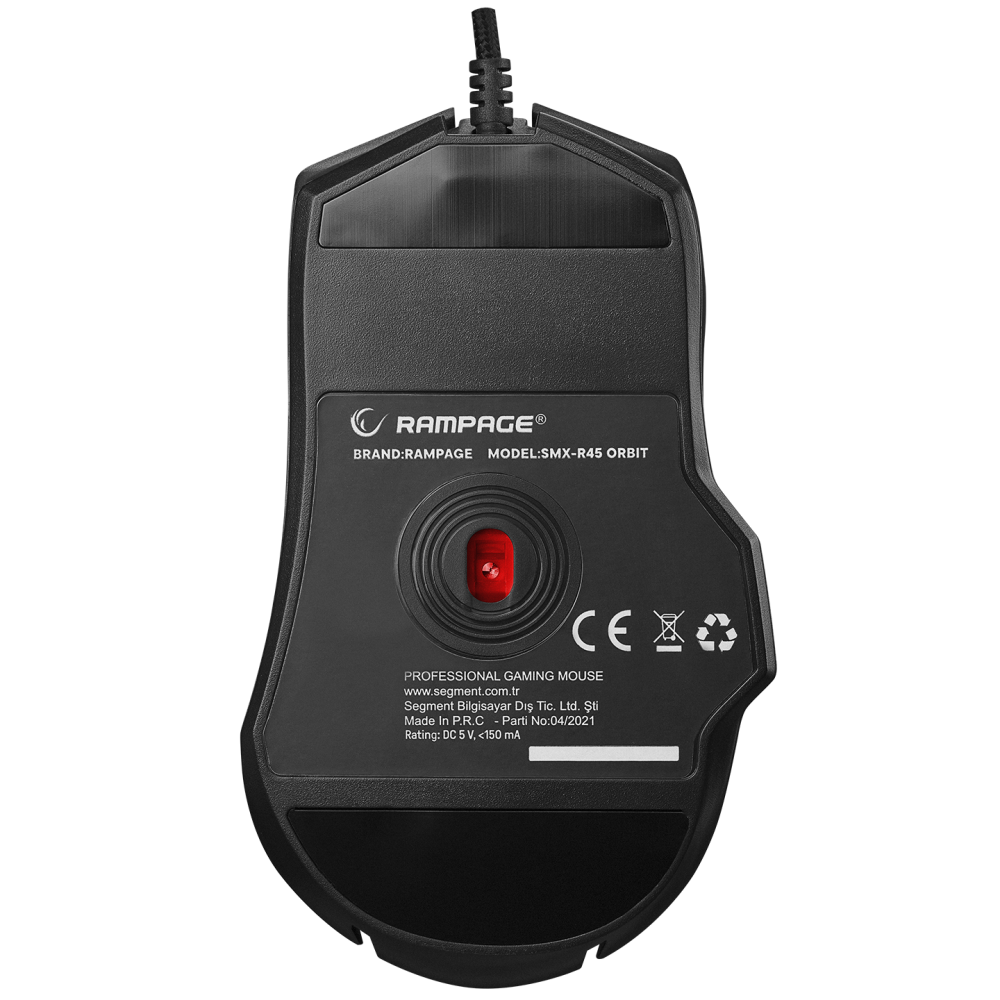 SMX-R45 ORBIT Usb Siyah 6400dpi RGB Ledli USB Oyuncu Mouse - Rampage