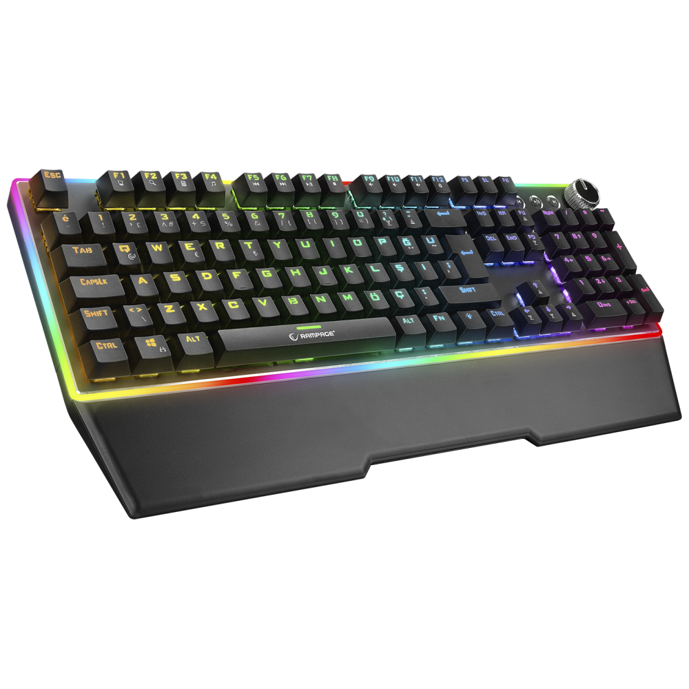 RMK-X2 MIRACLE Siyah USB Full RGB Aydınlatmalı Multimedia Q Red Switch Gaming Oyuncu Mekanik Klavye