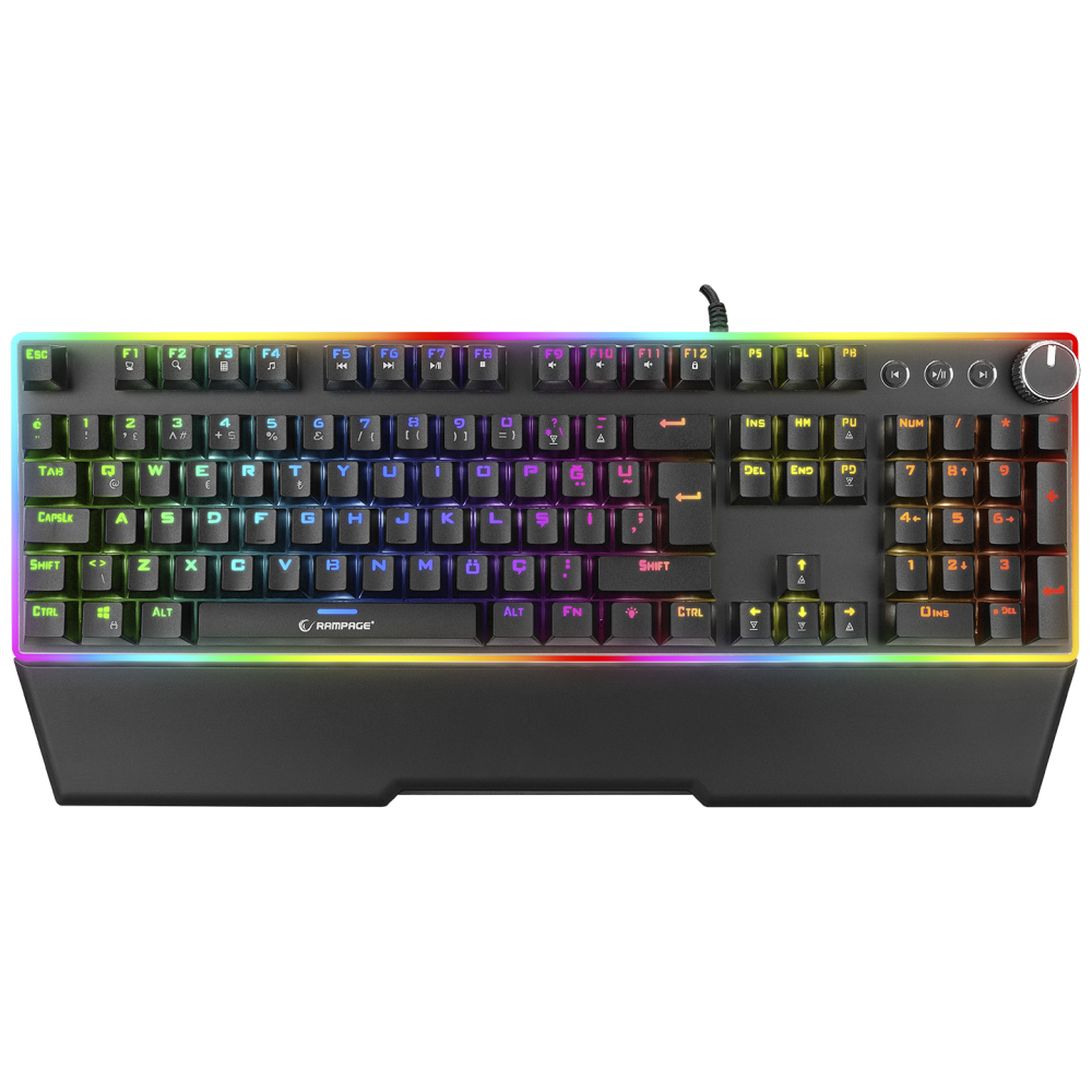 RMK-X2 MIRACLE Siyah USB Full RGB Aydınlatmalı Multimedia Q Red Switch Gaming Oyuncu Mekanik Klavye