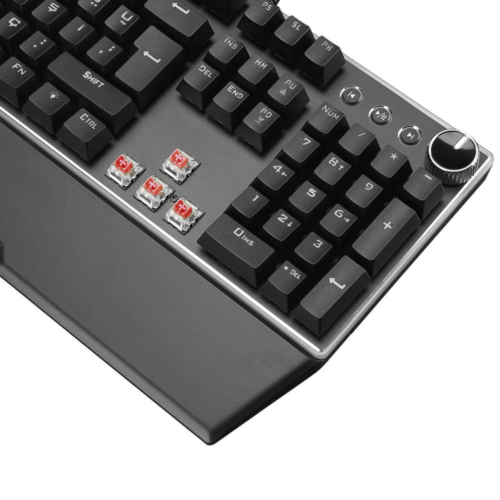 RMK-X2 MIRACLE Siyah USB Full RGB Aydınlatmalı Multimedia Q Red Switch Gaming Oyuncu Mekanik Klavye