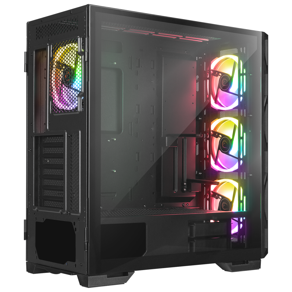 MASTER Mesh+Temperli Cam Dikey VGA Tutucu 4*ARGB Fan+Hub E-ATX Gaming Oyuncu Kasası - Rampage