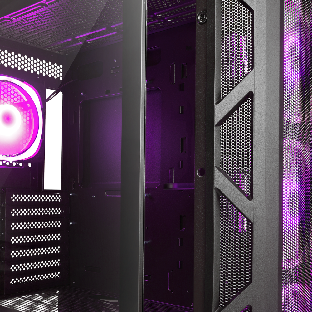 MASTER Mesh+Temperli Cam Dikey VGA Tutucu 4*ARGB Fan+Hub E-ATX Gaming Oyuncu Kasası - Rampage