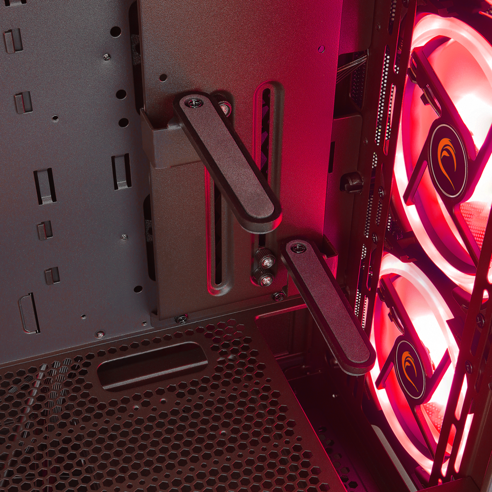 MASTER Mesh+Temperli Cam Dikey VGA Tutucu 4*ARGB Fan+Hub E-ATX Gaming Oyuncu Kasası - Rampage